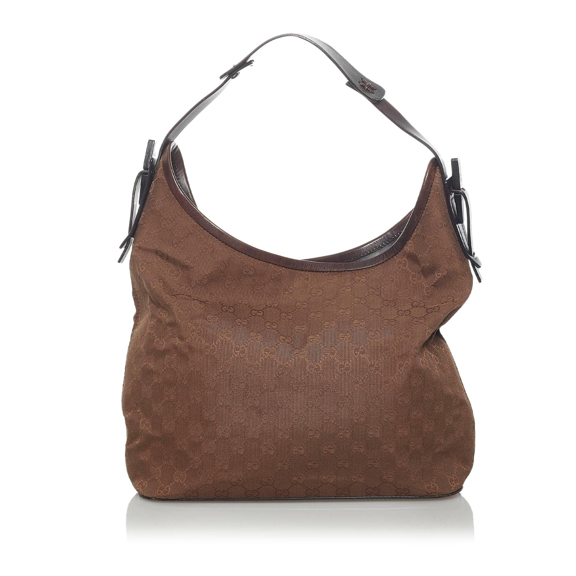 Gucci GG SHG Canvas Calf Brown Shoulder Bag