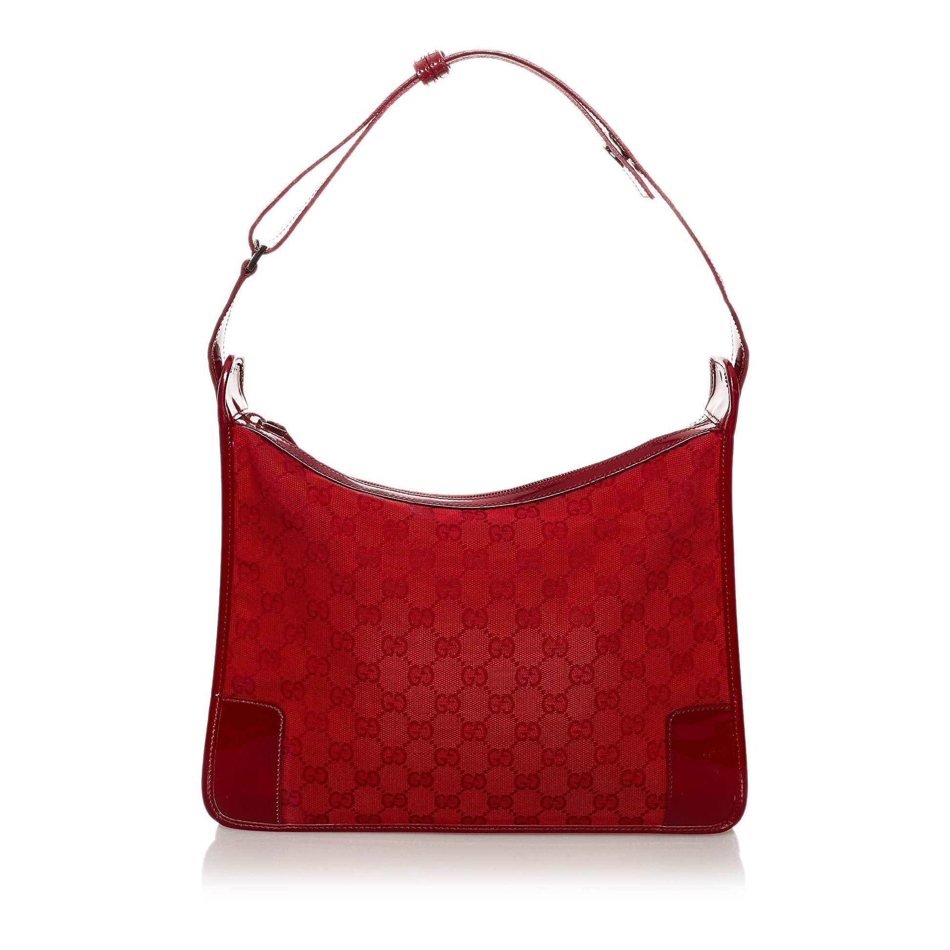 Gucci GG SHG Canvas Calf Red Shoulder Bag Bag Shg