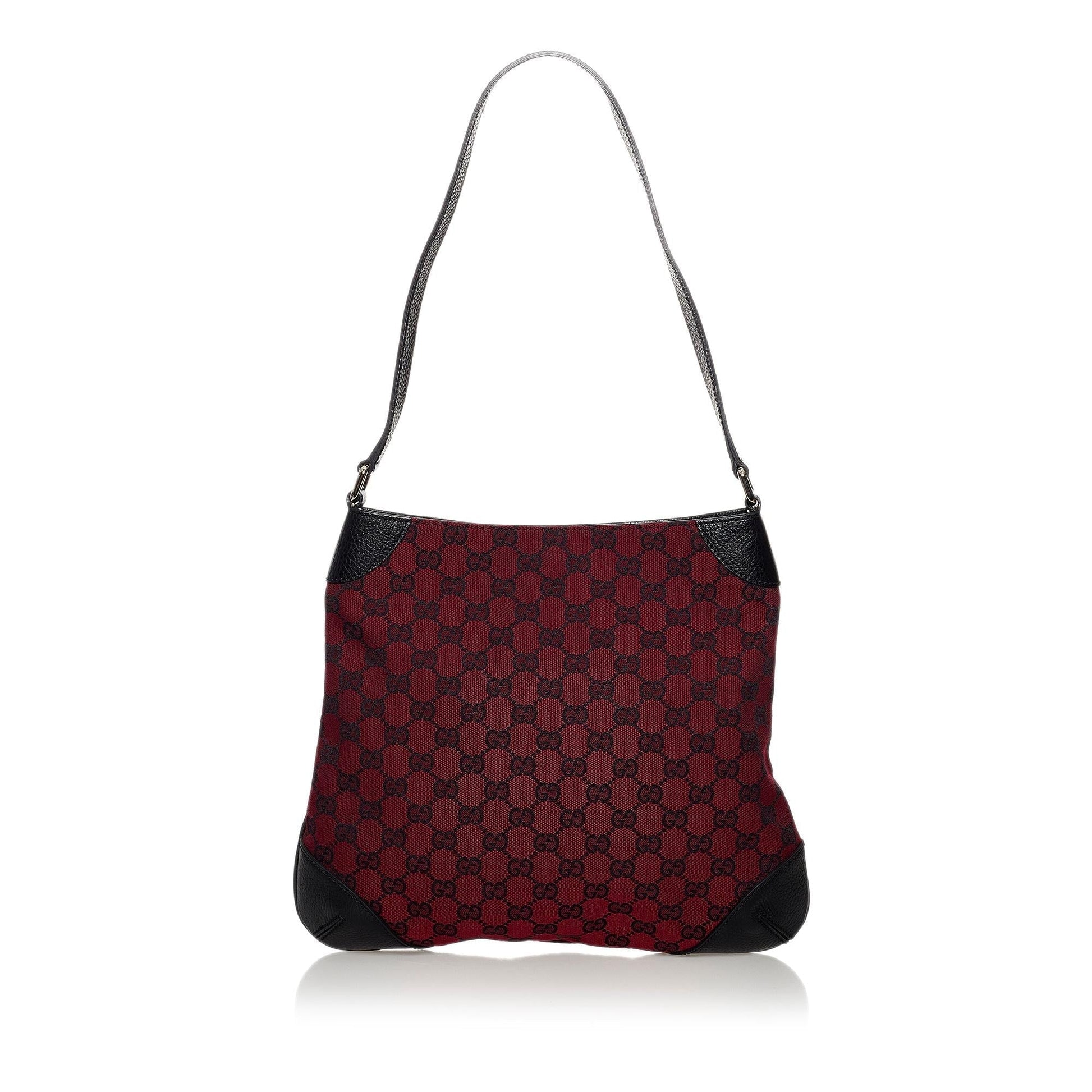 Gucci GG SHG Canvas Calf Black Red Shoulder Bag