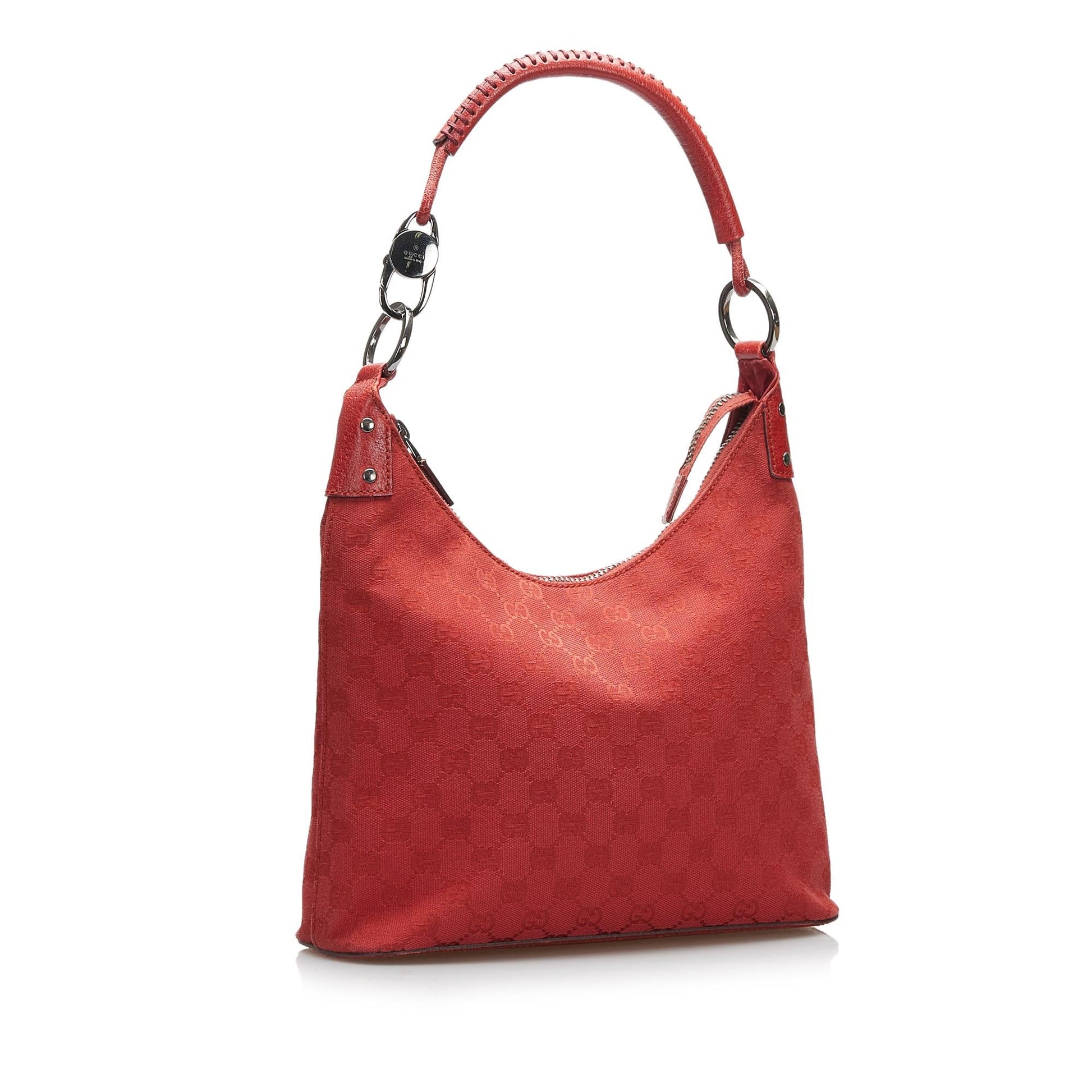 Gucci GG SHG-uKltDG Canvas Calf Red Shoulder Bag