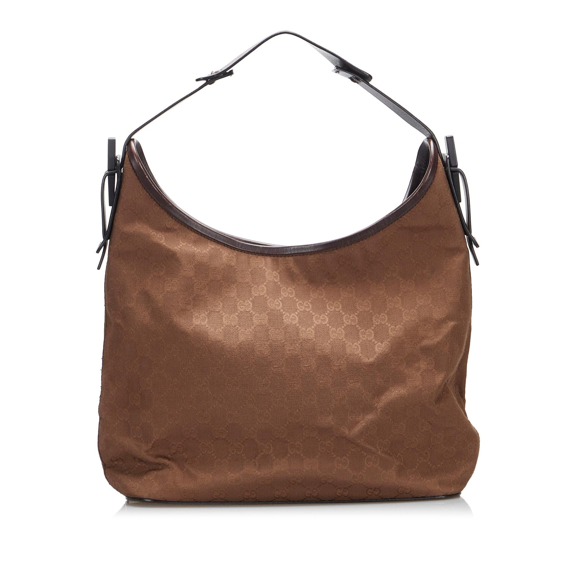 Gucci GG SHG-4djlg4 Canvas Calf Brown Shoulder Bag