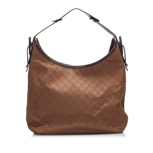 Gucci GG SHG-4djlg4 Canvas Calf Brown Shoulder Bag