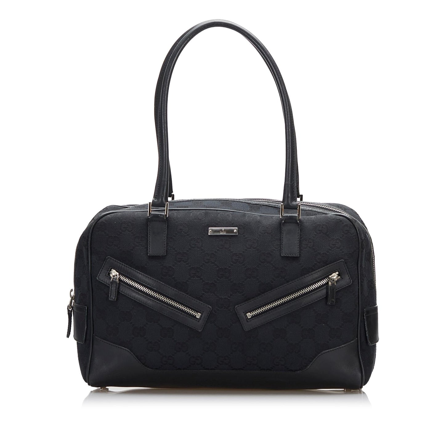 Gucci GG SHG-TrqM8r Canvas Calf Black Shoulder Bag