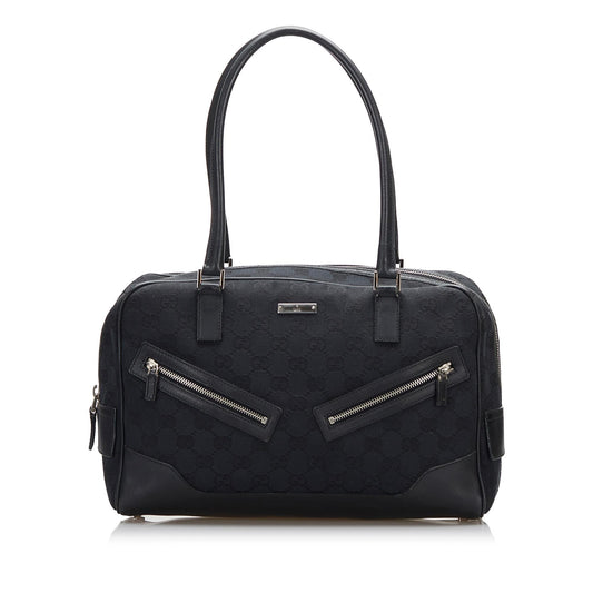 Gucci GG SHG-TrqM8r Canvas Calf Black Shoulder Bag