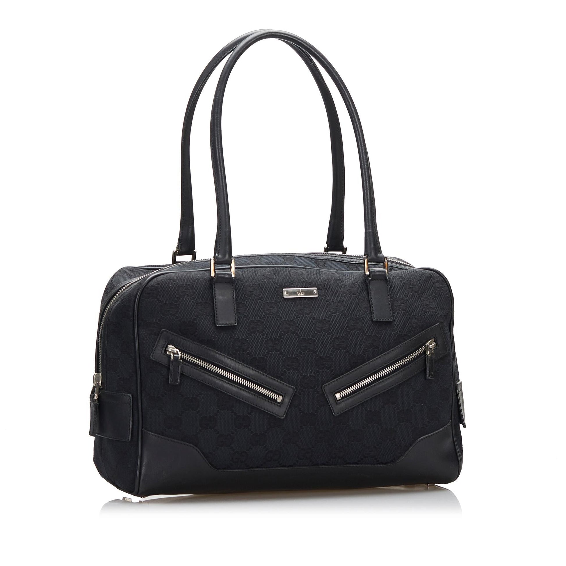Gucci GG SHG-TrqM8r Canvas Calf Black Shoulder Bag