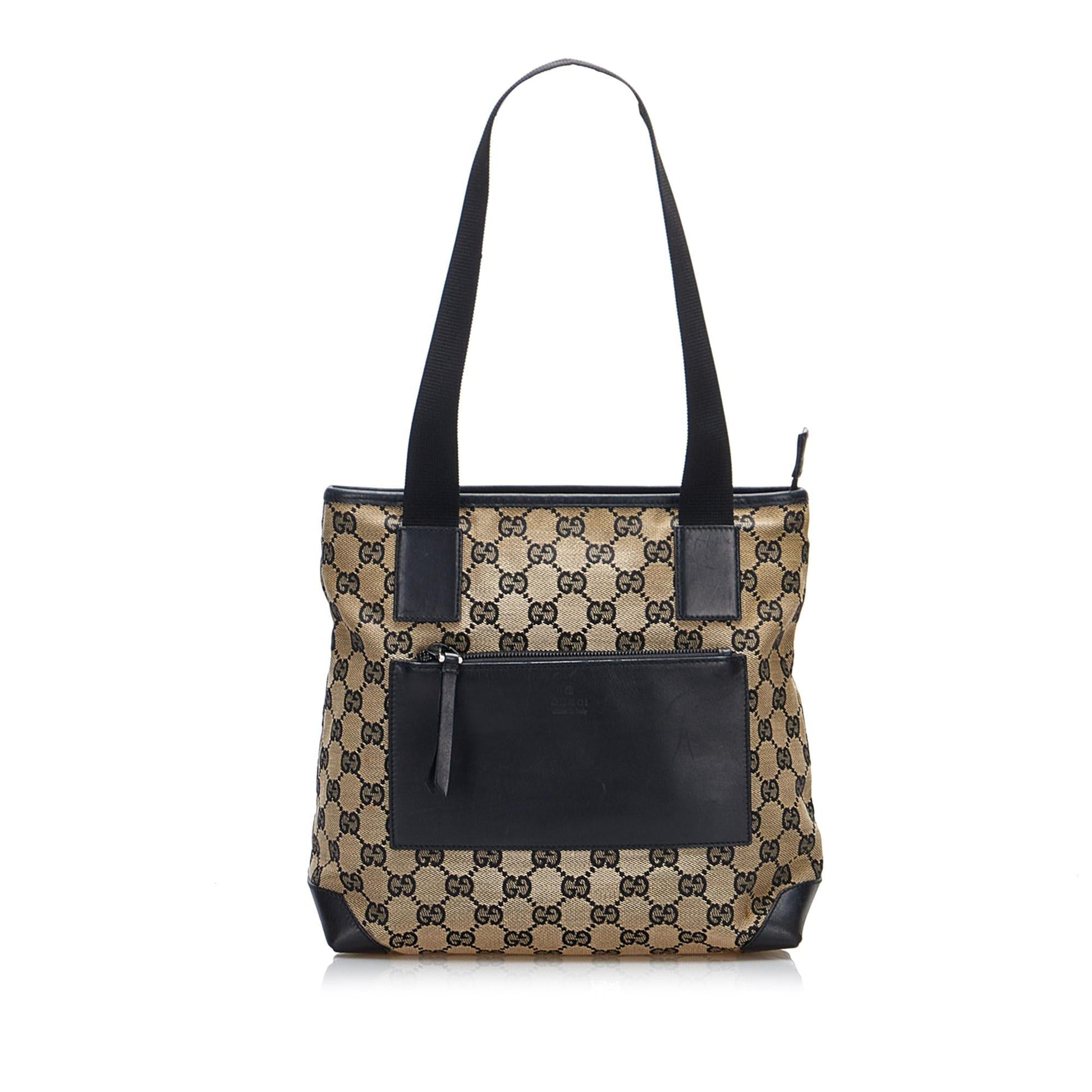 Gucci GG SHG-KswJIH Canvas Calf Black Brown Shoulder Bag