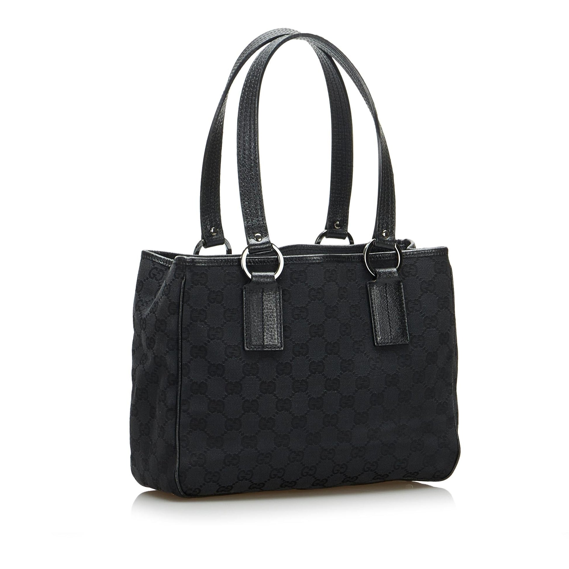 Gucci GG SHG-p29h3z Canvas Calf Black Shoulder Bag