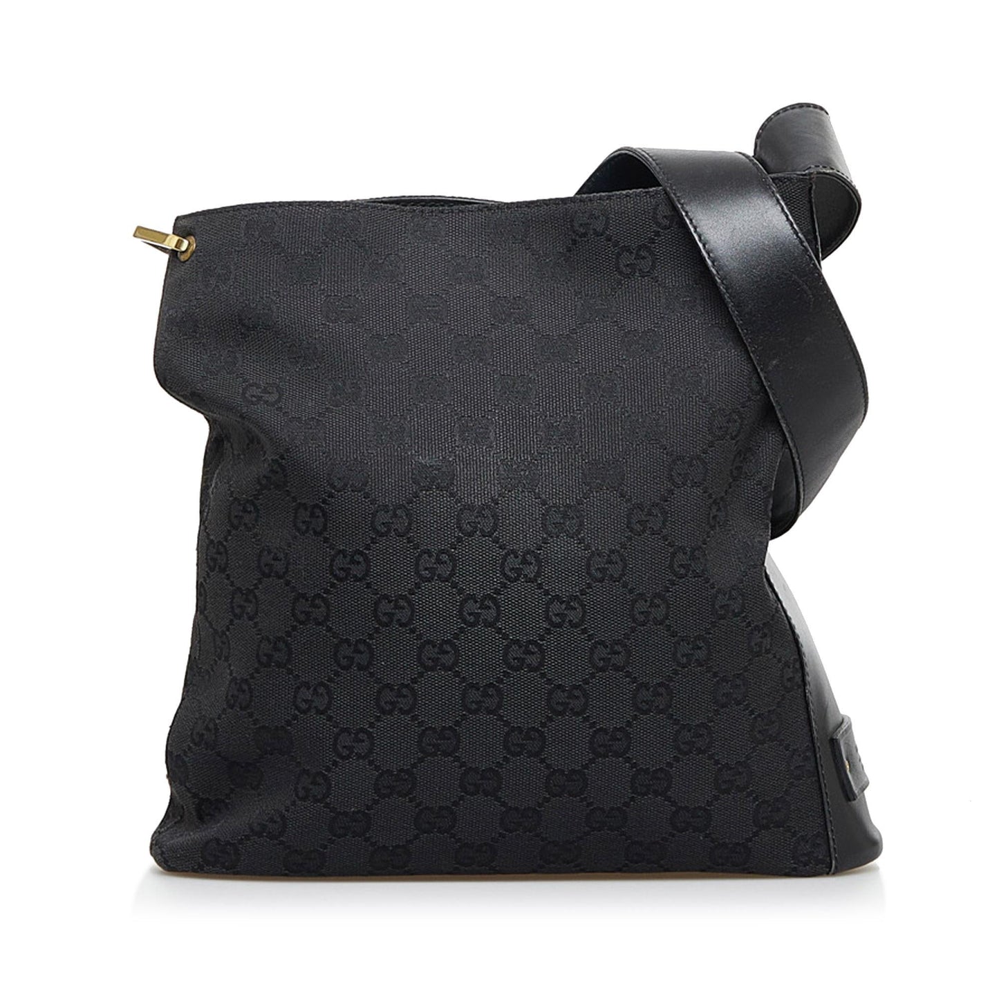Gucci GG SHG-BUr688 Canvas Calf Black Shoulder Bag