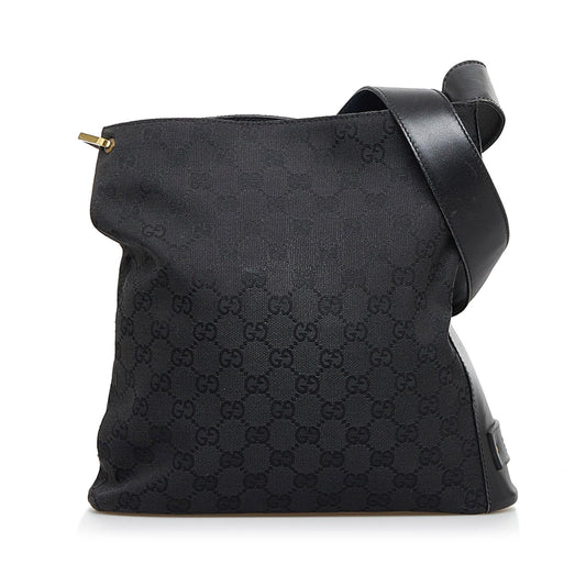 Gucci GG SHG-BUr688 Canvas Calf Black Shoulder Bag