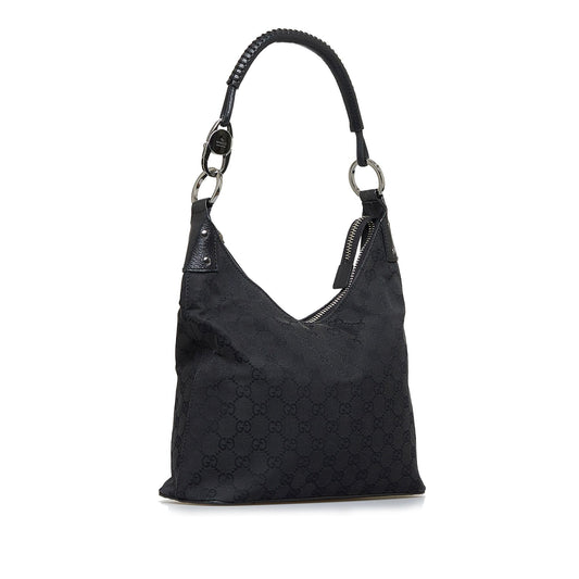 Gucci GG SHG-txAOOc Canvas Calf Black Shoulder Bag