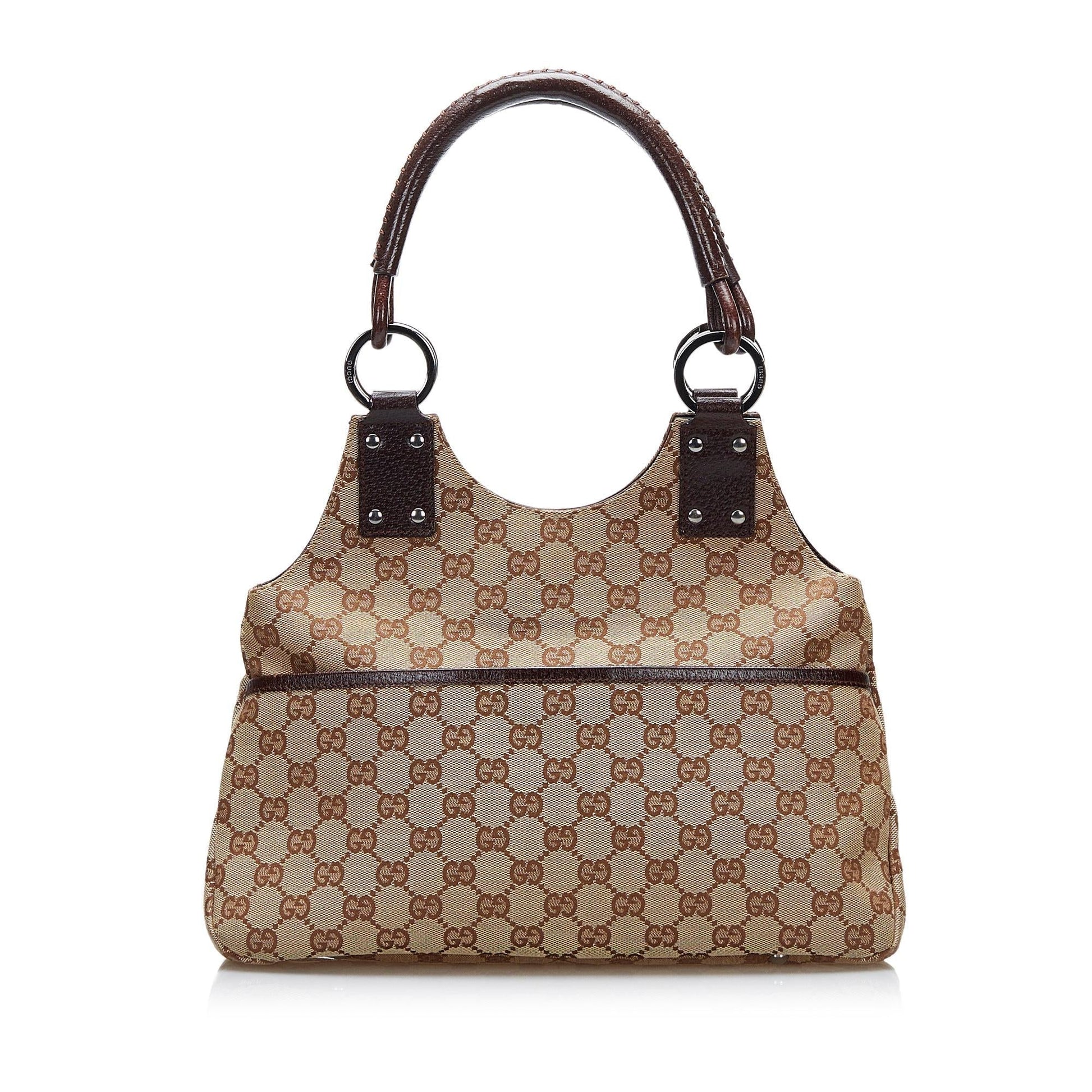 Gucci GG SHG-E2QvCZ Canvas Calf Brown Shoulder Bag