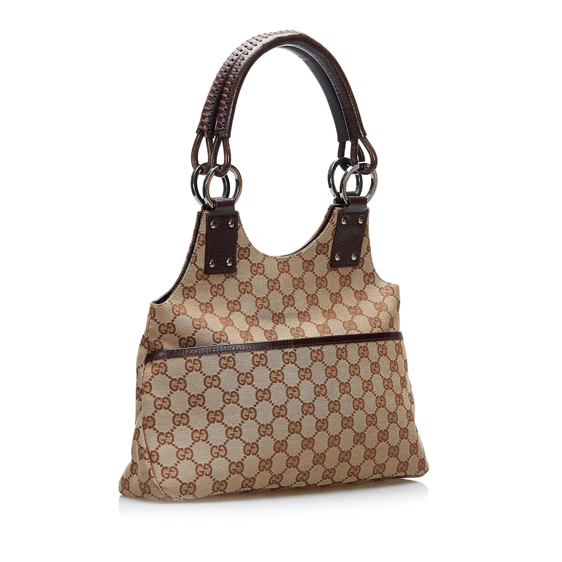 Gucci GG SHG-E2QvCZ Canvas Calf Brown Shoulder Bag