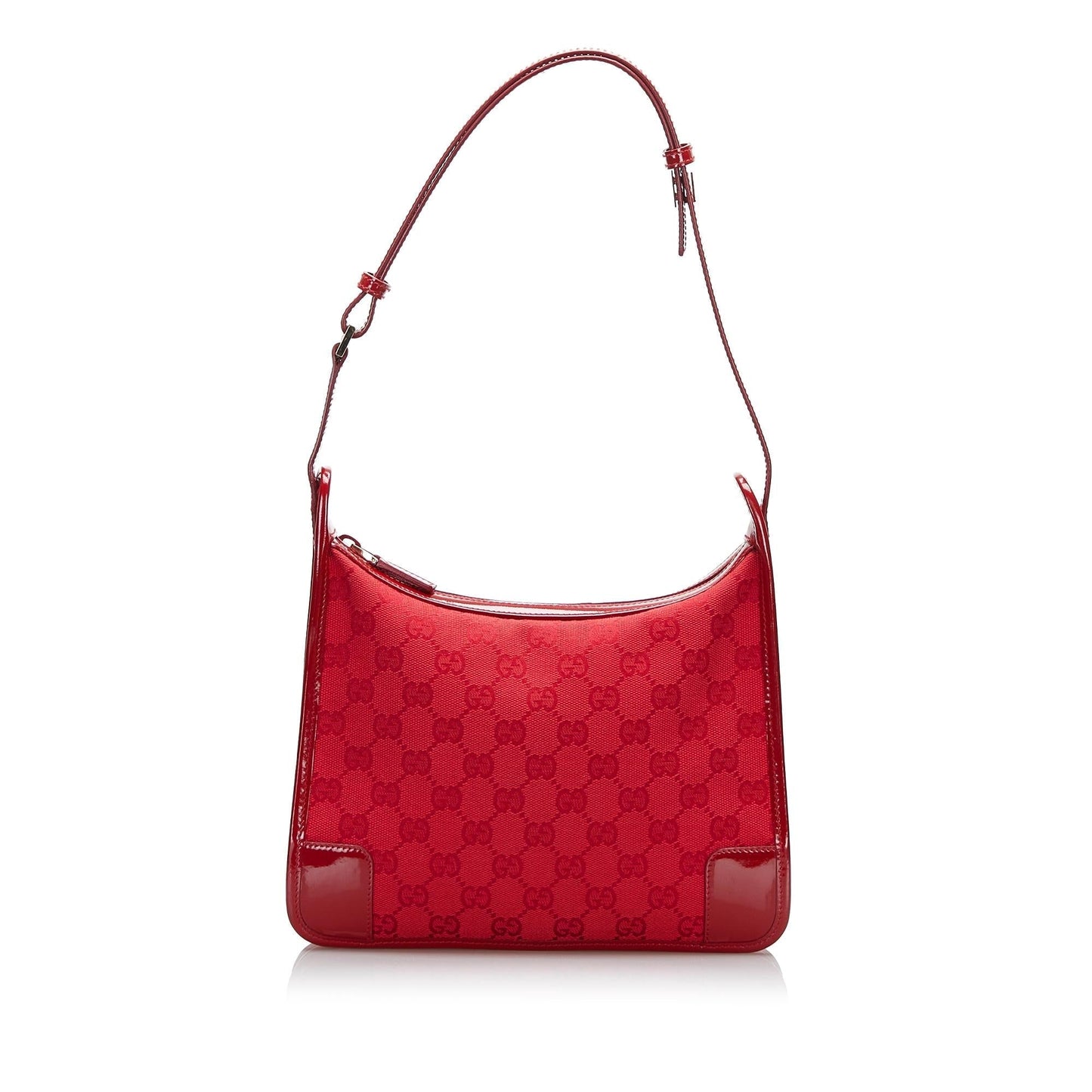 Gucci GG SHG-EHhUj6 Leather Canvas Patent Red Shoulder Bag