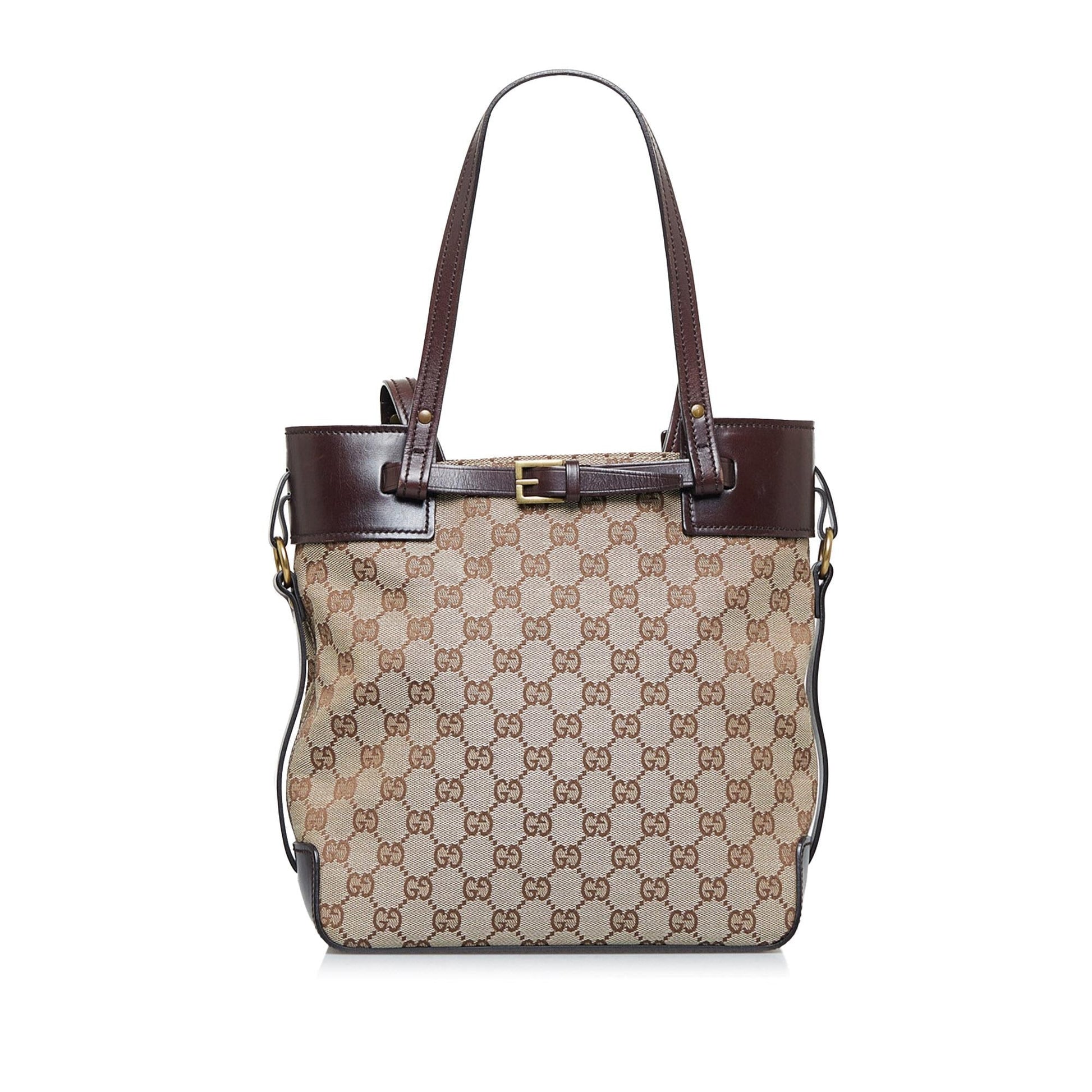 Gucci GG SHG-ydQHii Canvas Brown Shoulder Bag