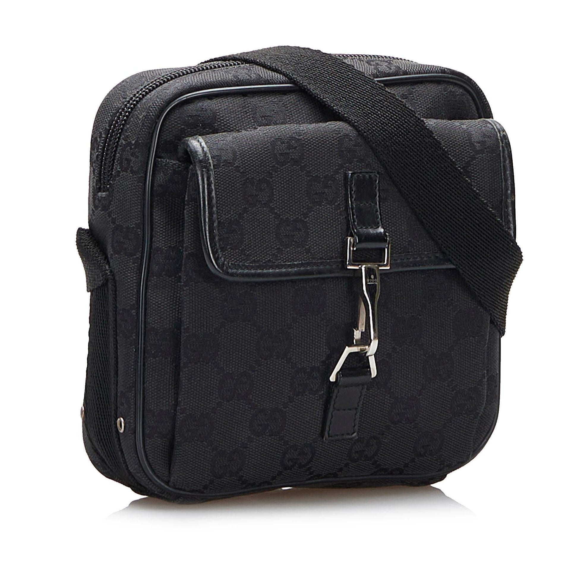 Gucci GG SHG-9i1J2n Canvas Calf Black Shoulder Bag