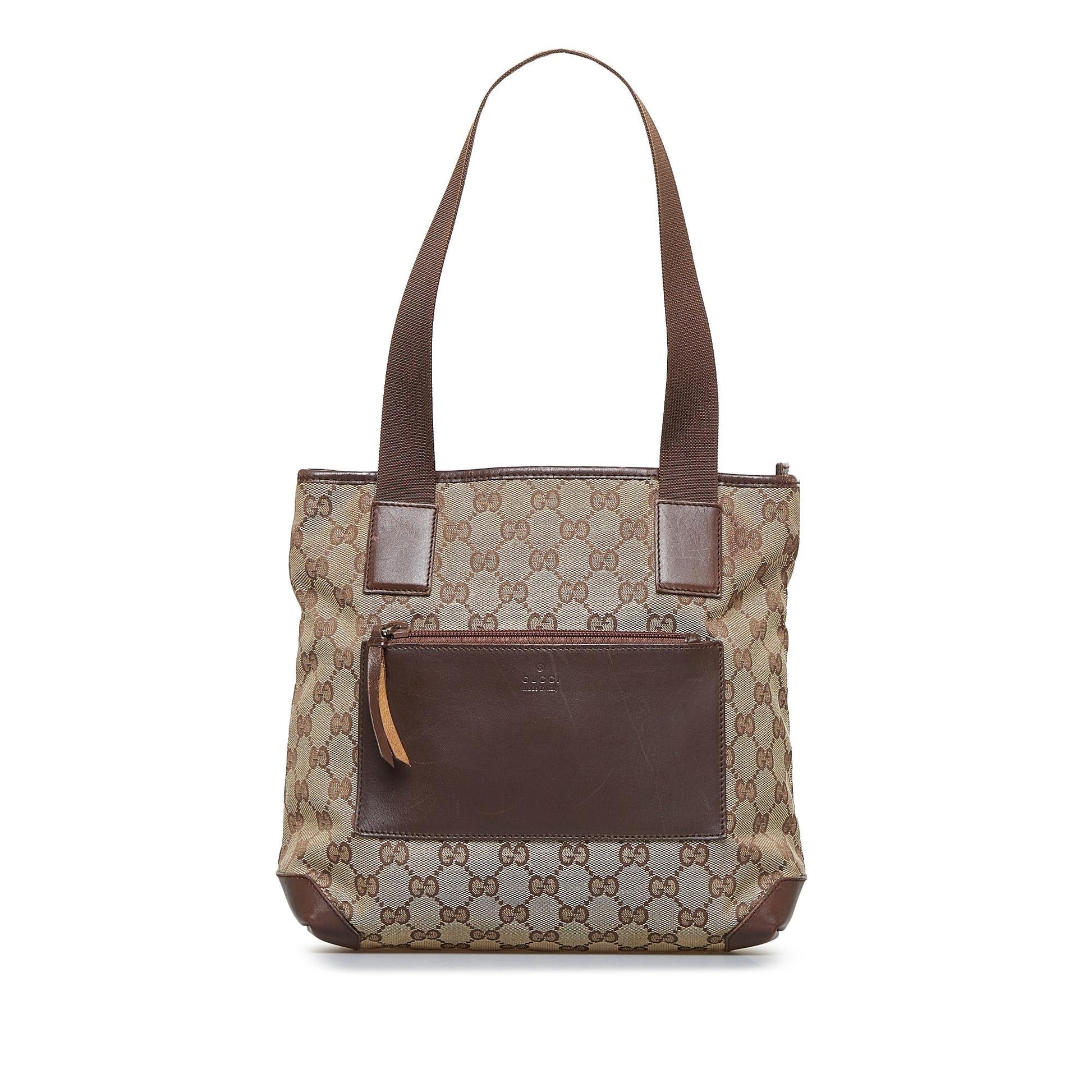 Gucci GG SHG-XOt55K Canvas Calf Brown Shoulder Bag