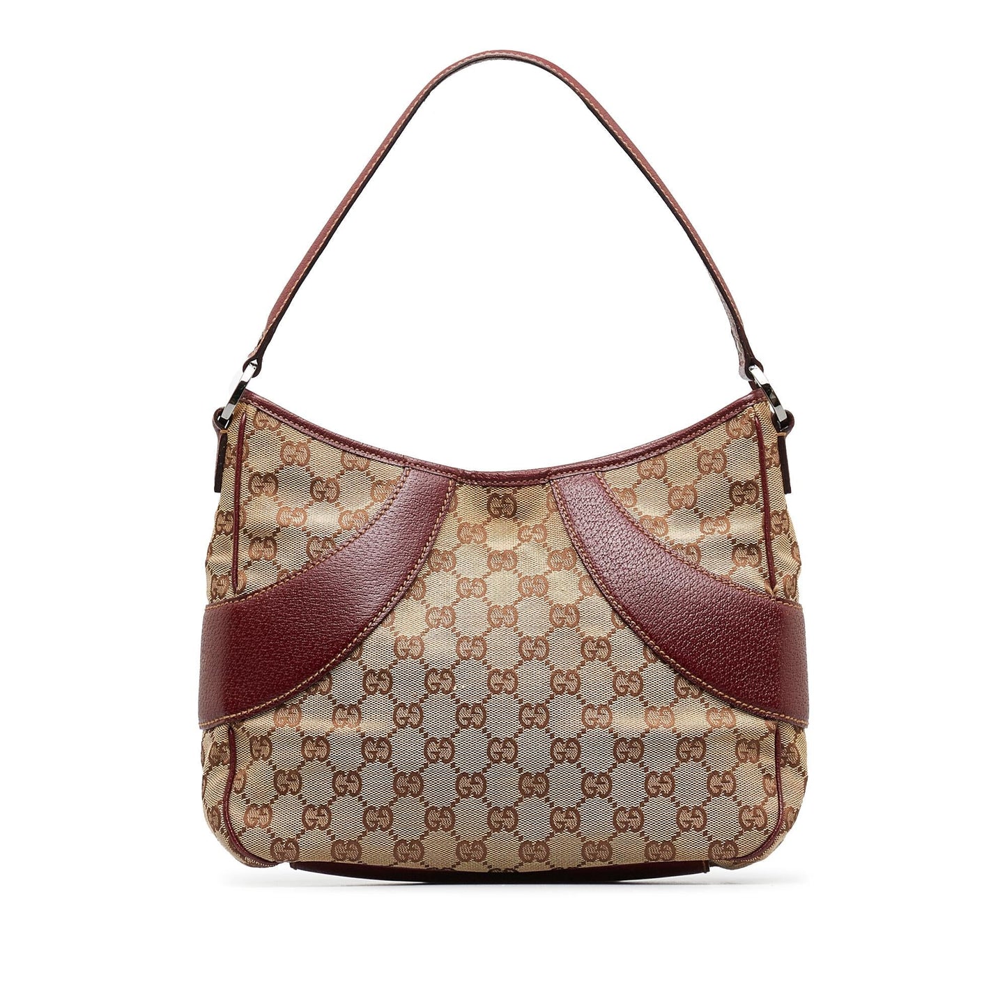 Gucci GG SHG-8KB6EK Canvas Calf Brown Red Shoulder Bag