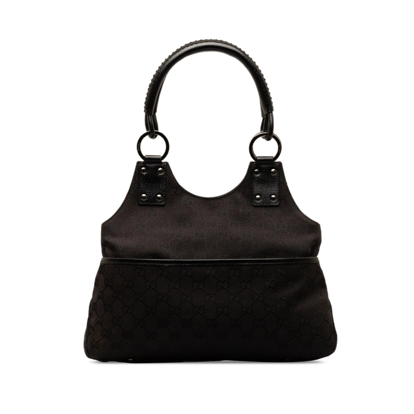 Gucci GG SHG-H0tGMn Canvas Black Shoulder Bag