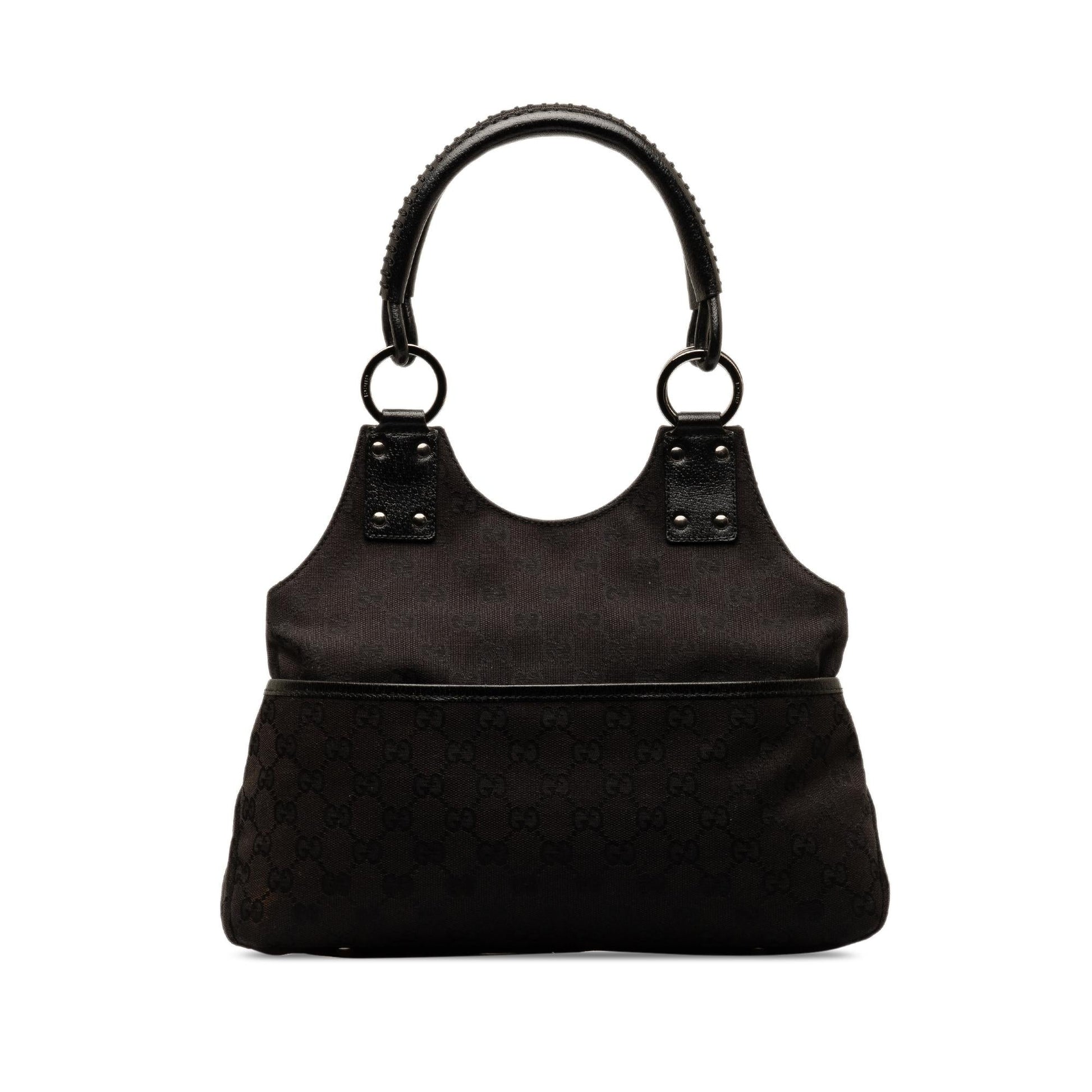 Gucci GG SHG-H0tGMn Canvas Black Shoulder Bag