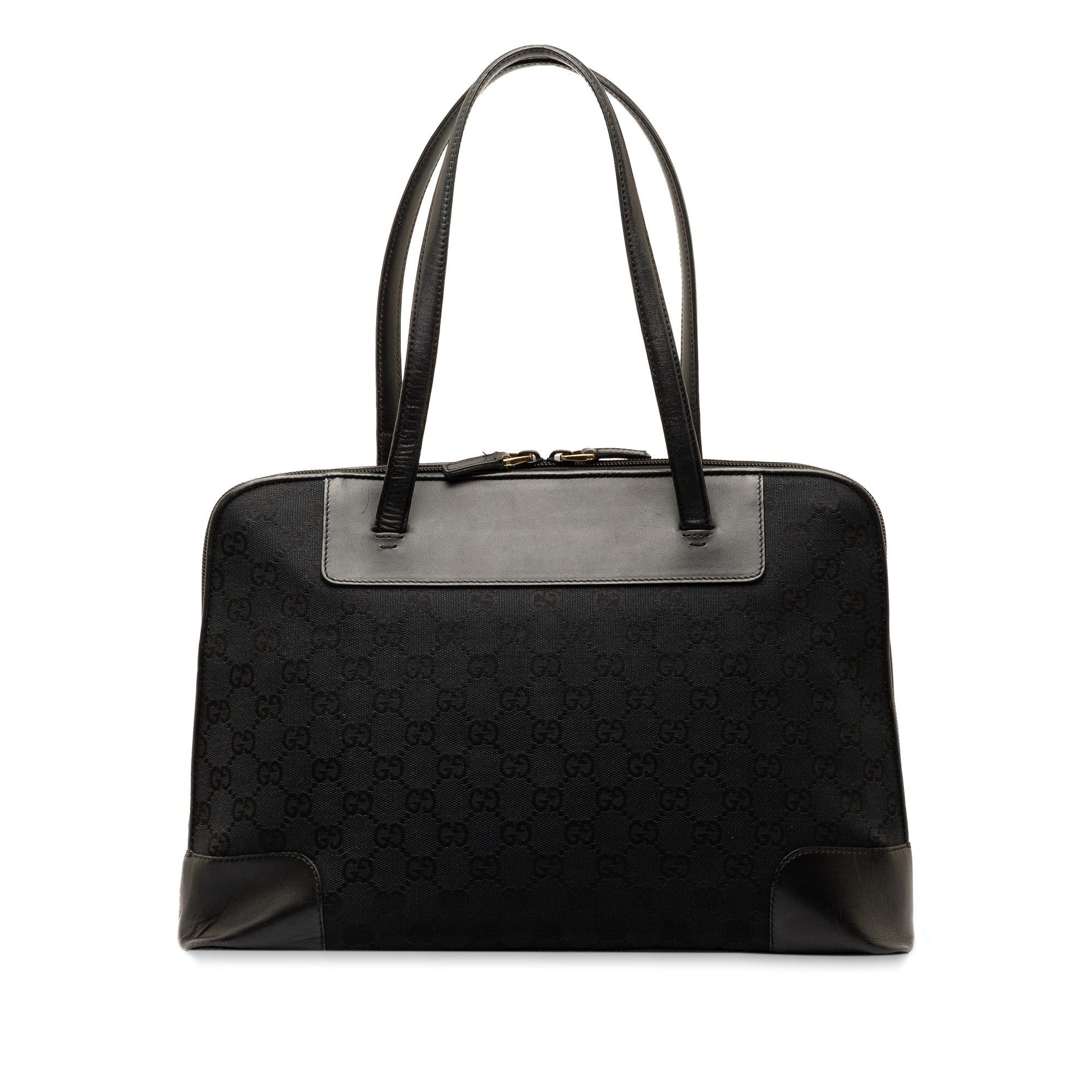 Gucci GG SHG-MXqSuX Canvas Calf Black Shoulder Bag