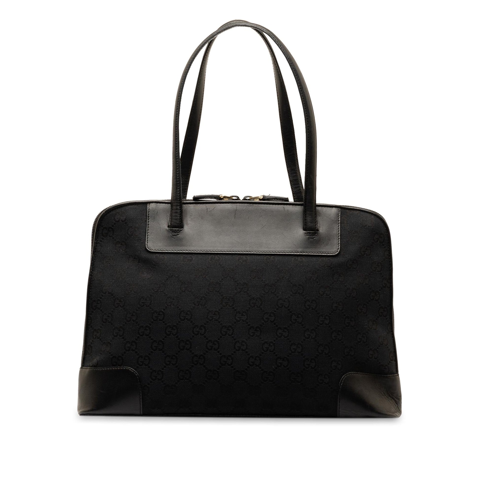 Gucci GG SHG-MXqSuX Canvas Calf Black Shoulder Bag