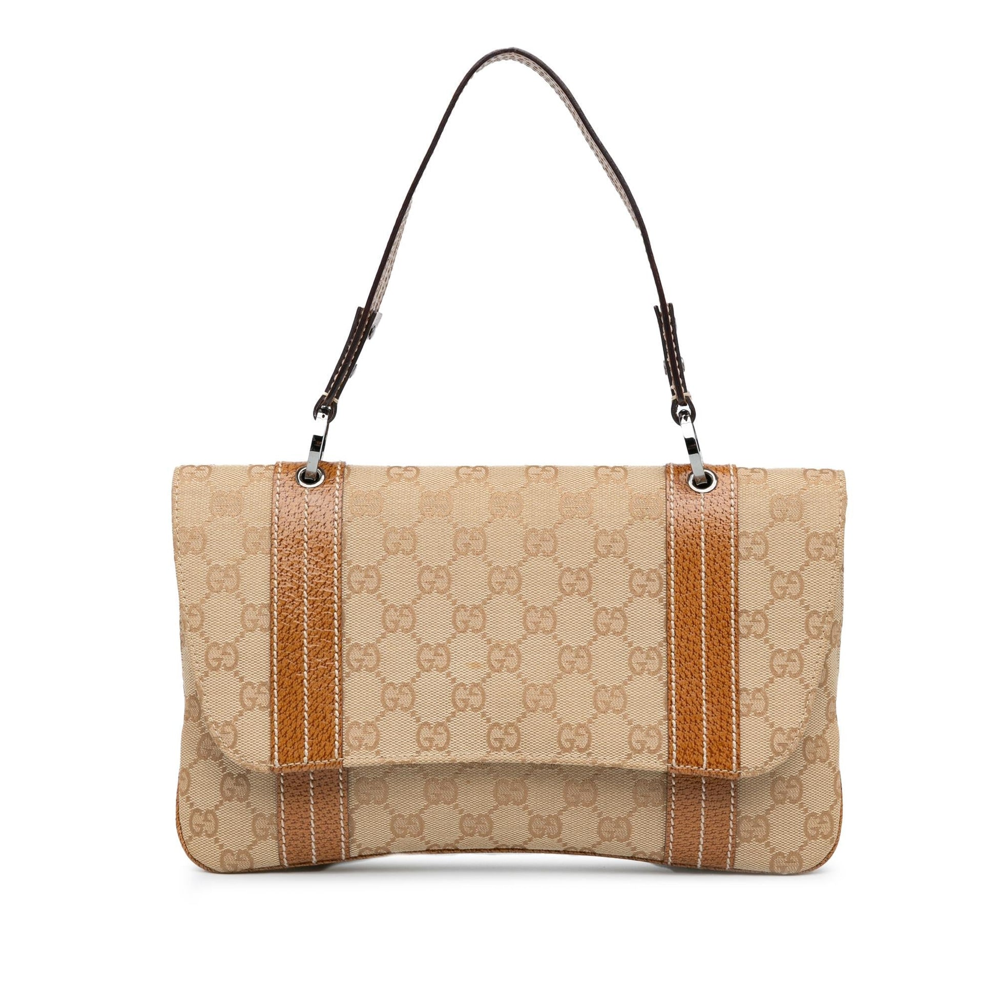 Gucci GG SHG-4srSMf Canvas Calf Brown Shoulder Bag