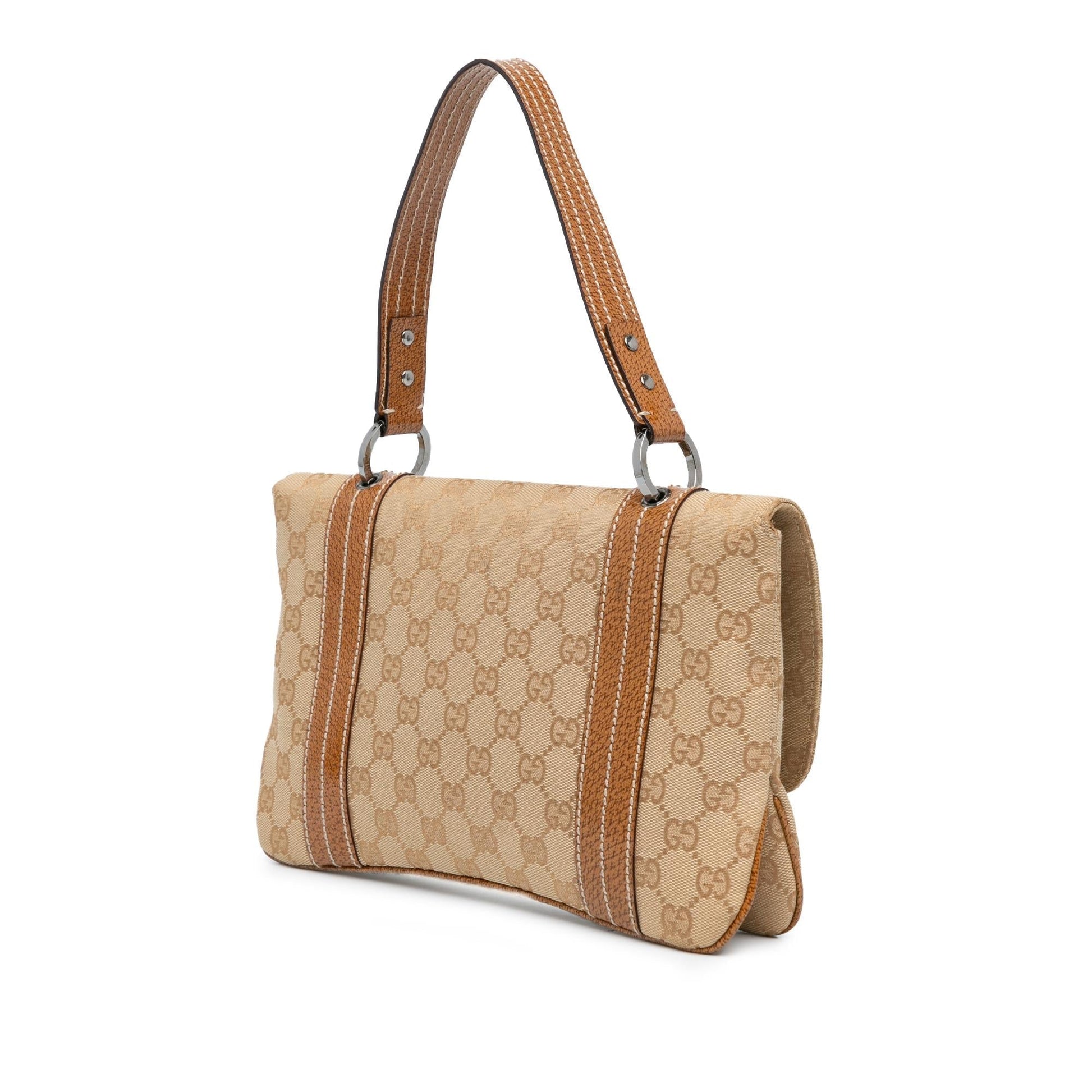 Gucci GG SHG-4srSMf Canvas Calf Brown Shoulder Bag