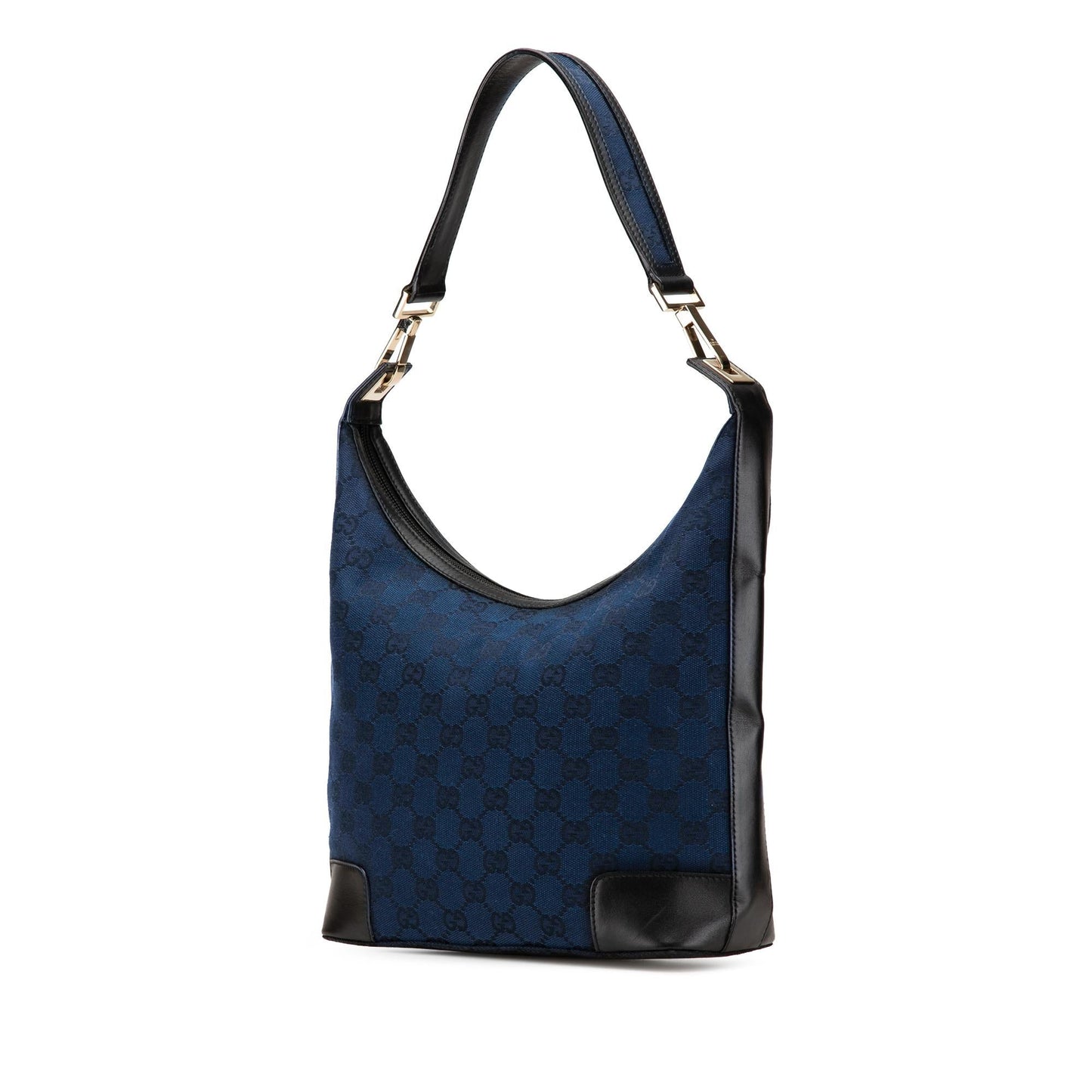 Gucci GG Canvas Calf Blue Shoulder Bag Bag 4