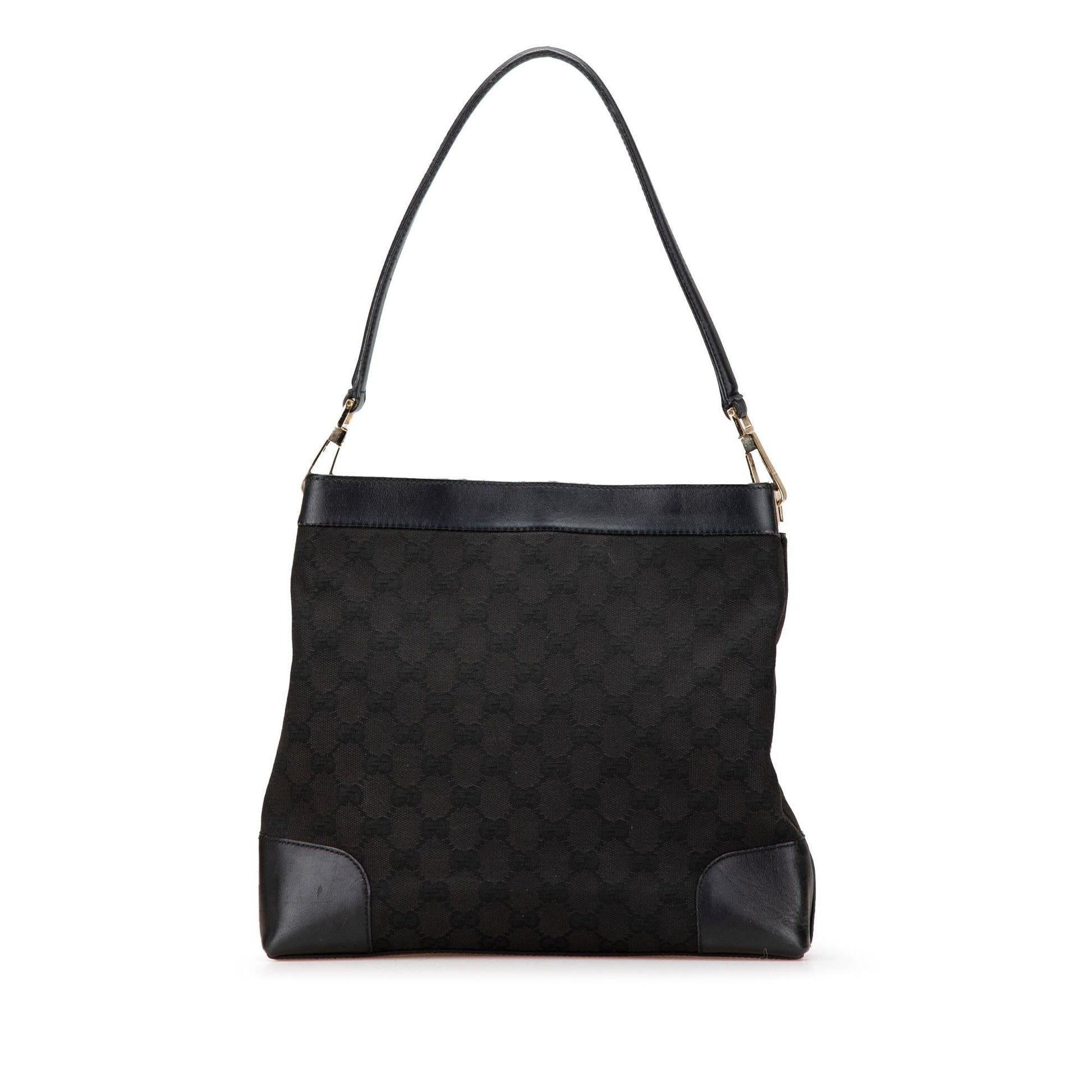 Gucci GG Canvas Calf Black Shoulder Bag