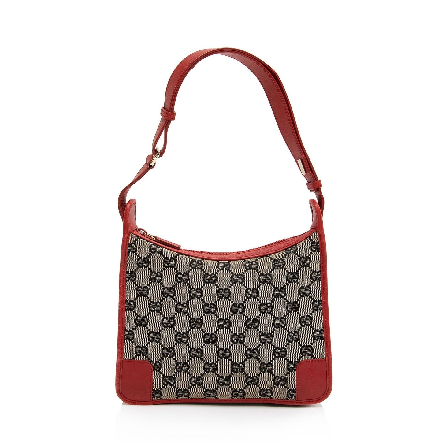 Gucci GG Square SHF-YQ7fDI Leather Canvas Blue Red Shoulder Bag