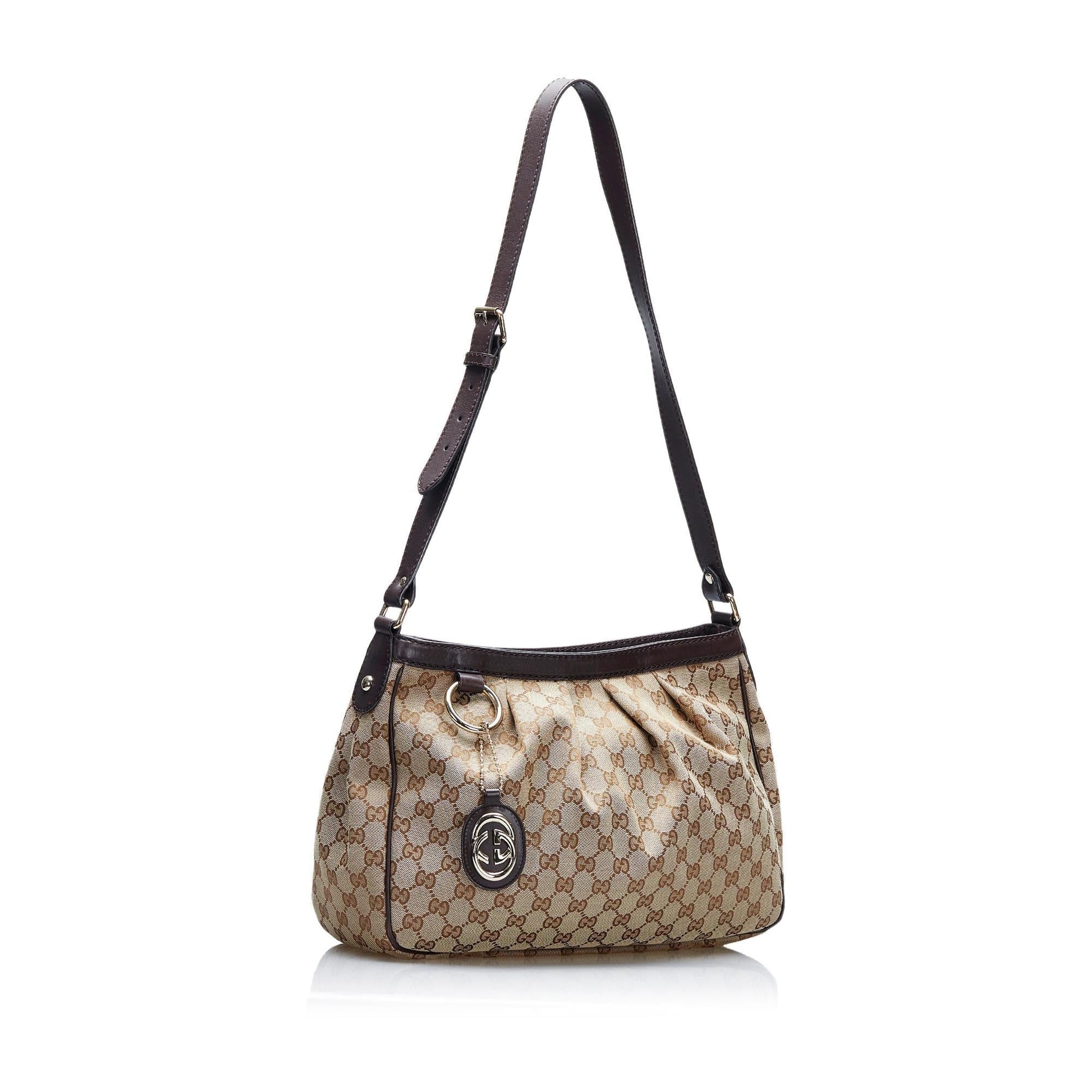 Gucci GG Sukey SHG-mfMR1u Canvas Brown Crossbody Bag