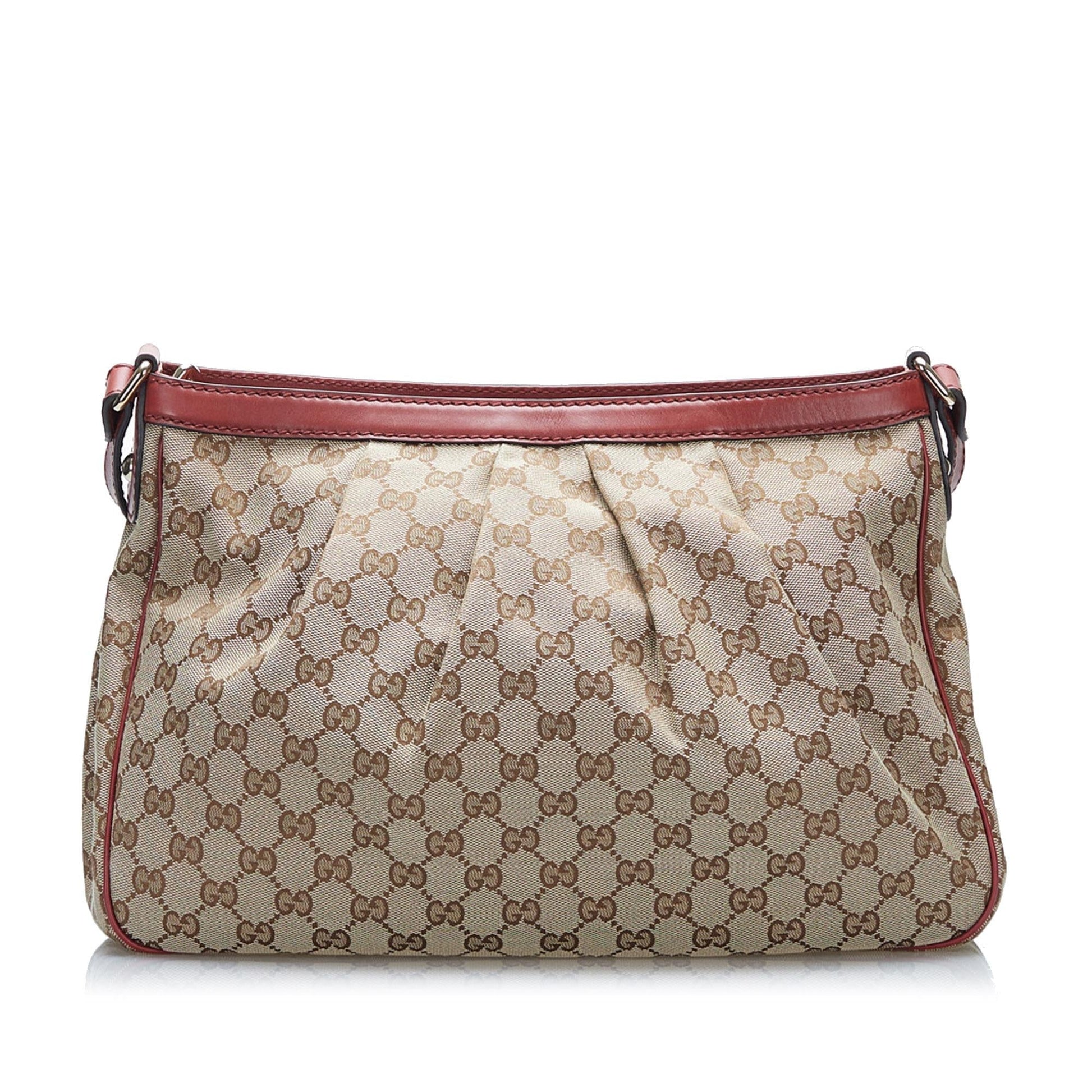 Gucci GG Sukey SHG Canvas Calf Brown Crossbody Bag