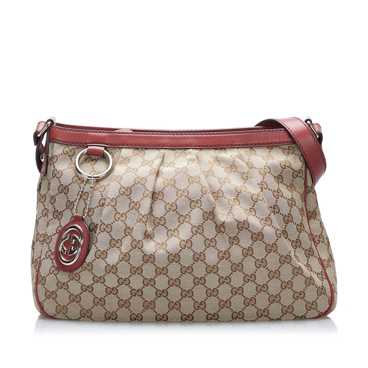 Gucci GG Sukey SHG Canvas Calf Brown Crossbody Bag