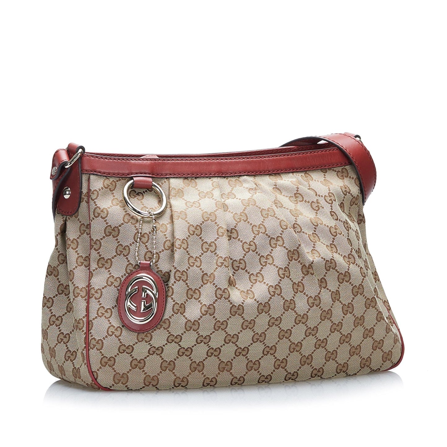 Gucci GG Sukey SHG Canvas Calf Brown Crossbody Bag