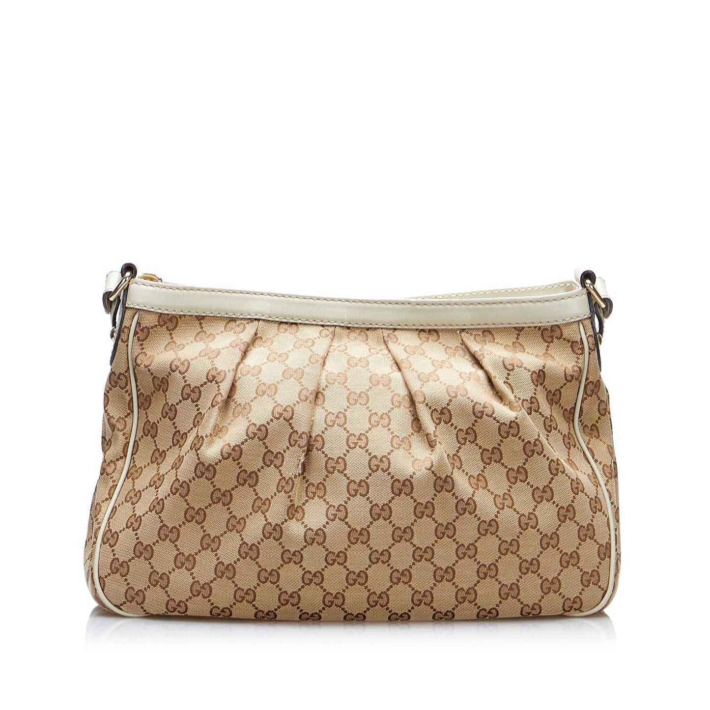 Gucci GG Sukey SHG-0kv9rv Canvas Calf White Brown Crossbody Bag