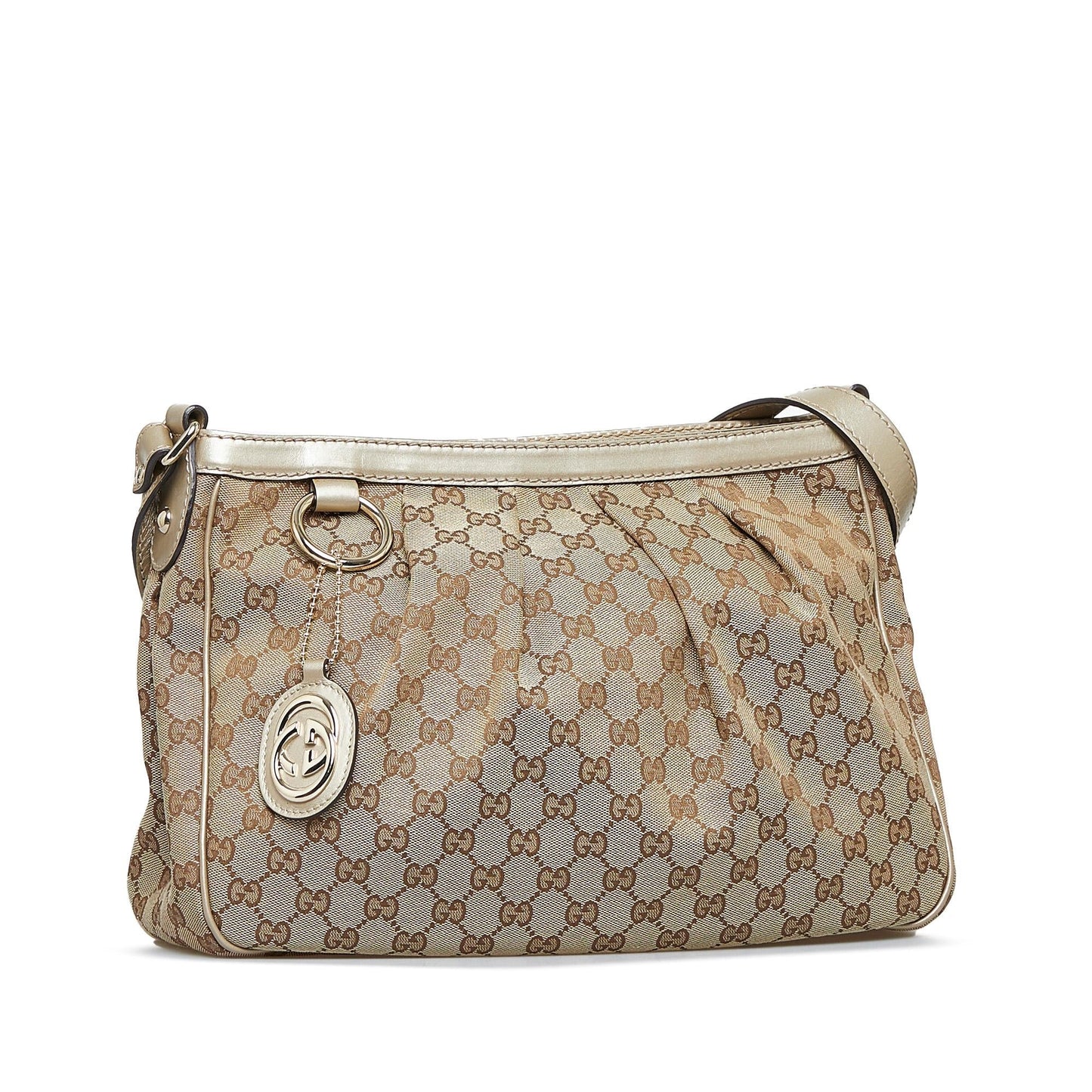 Gucci GG Sukey SHG-bMrG2F Canvas Calf Brown Crossbody Bag