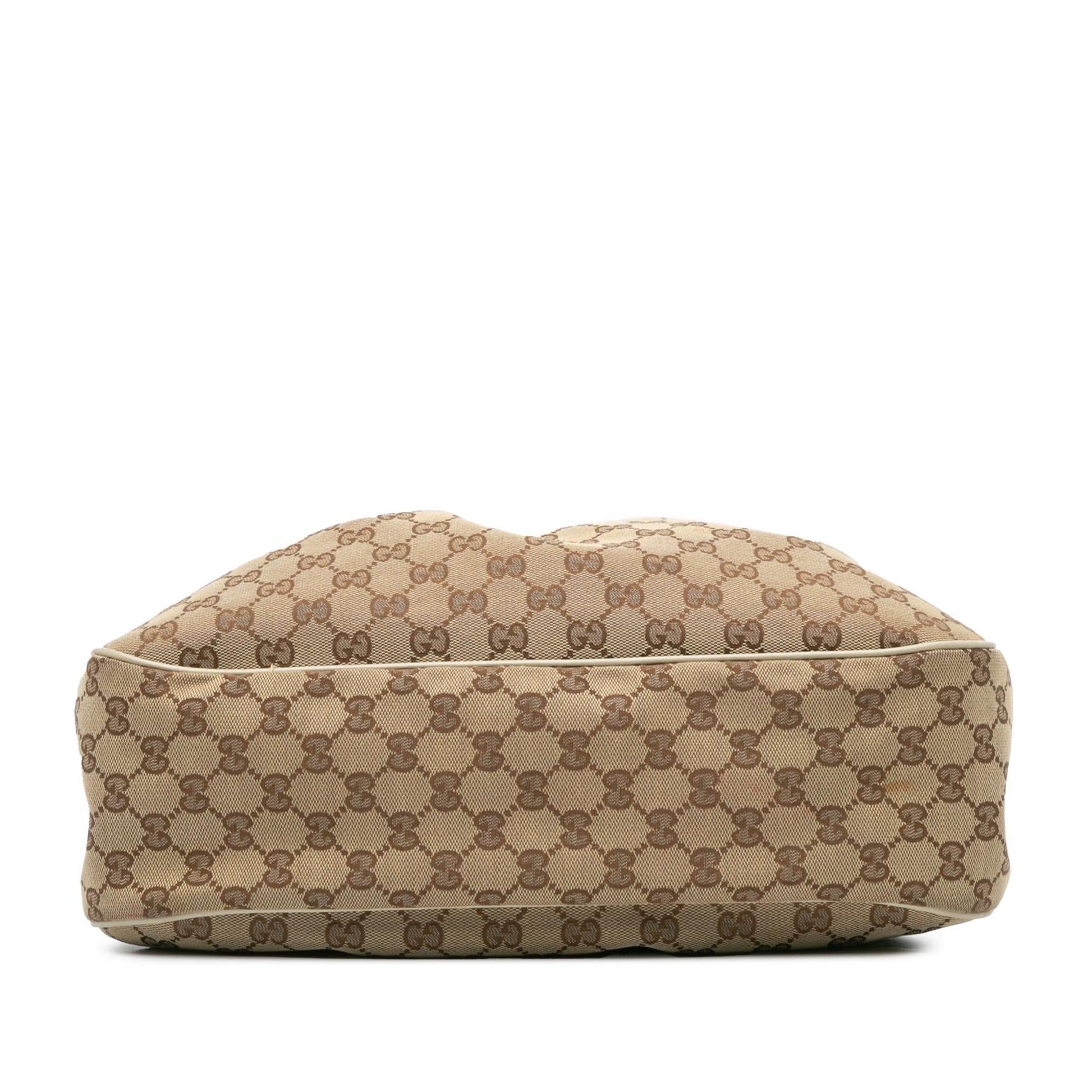 Gucci GG Sukey Canvas Calf Brown Crossbody Bag
