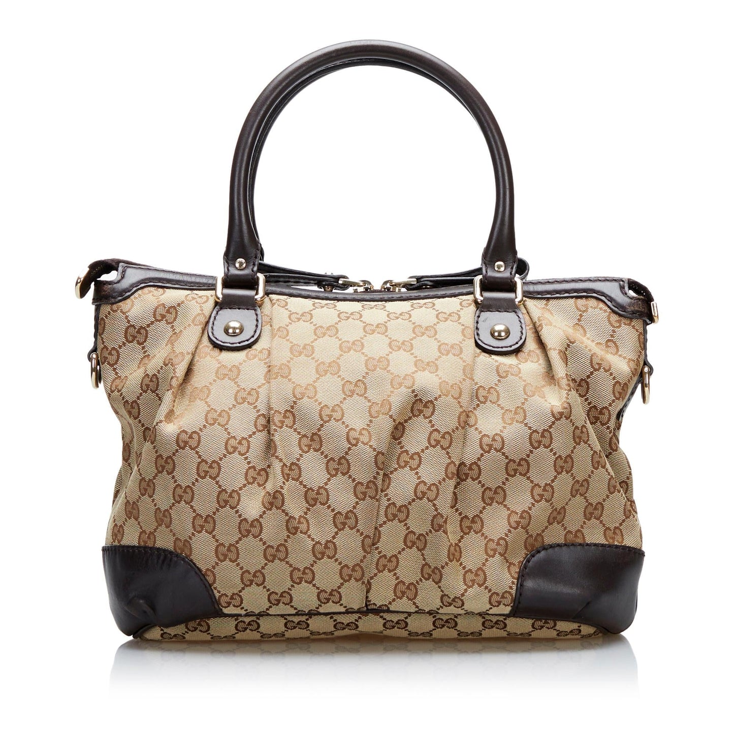 Gucci GG Sukey SHG Canvas Brown Satchel Bag