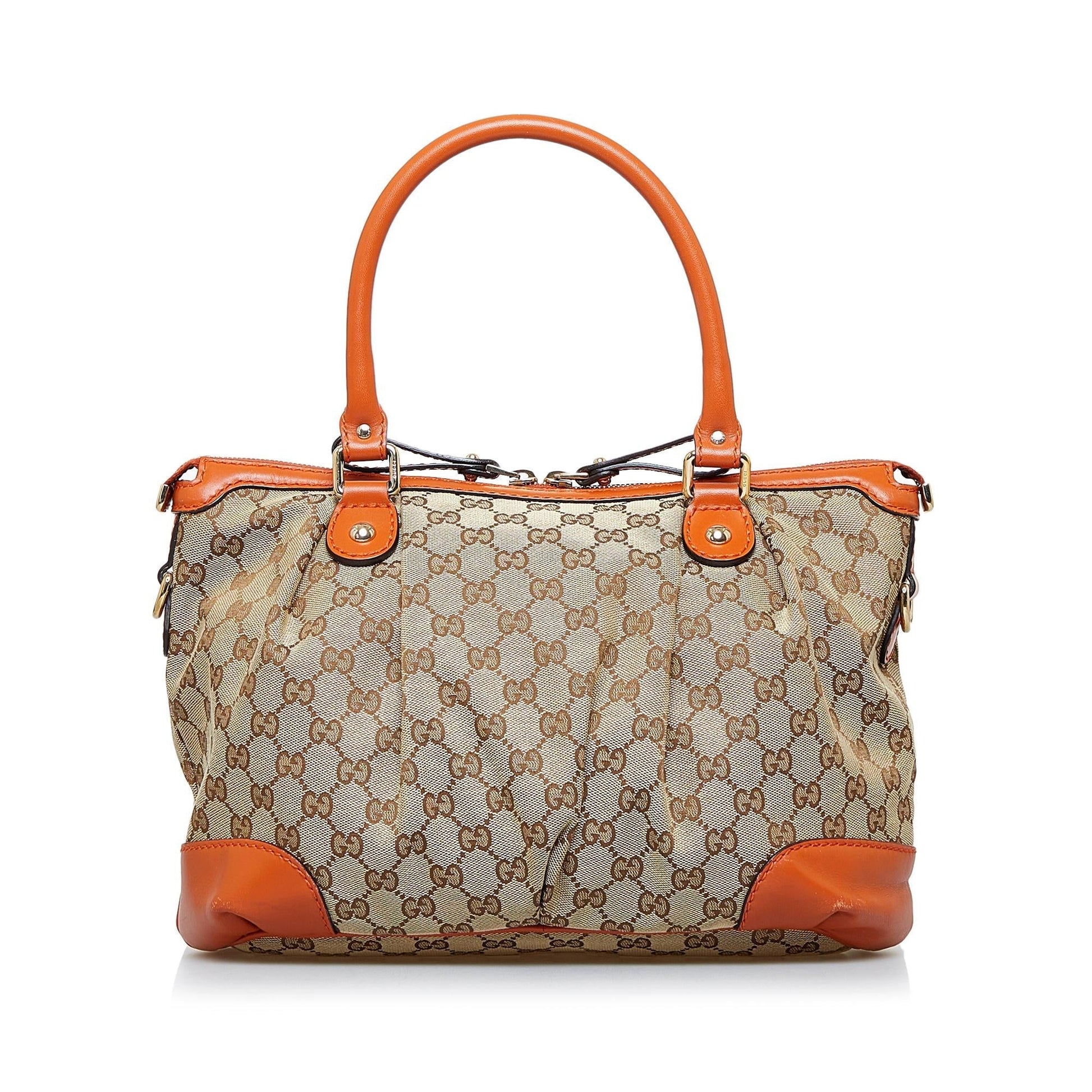 Gucci GG Sukey SHG-FQKJj5 Canvas Brown Satchel Bag