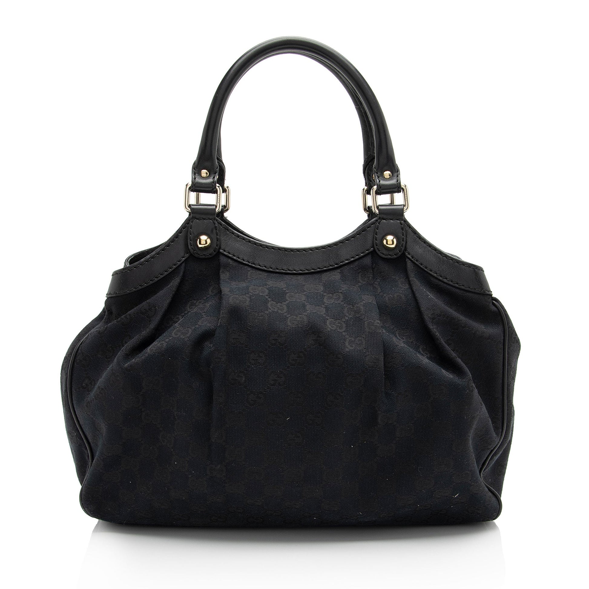 Gucci GG Sukey SHF-cYxwRU Leather Canvas Black Medium Tote Bag