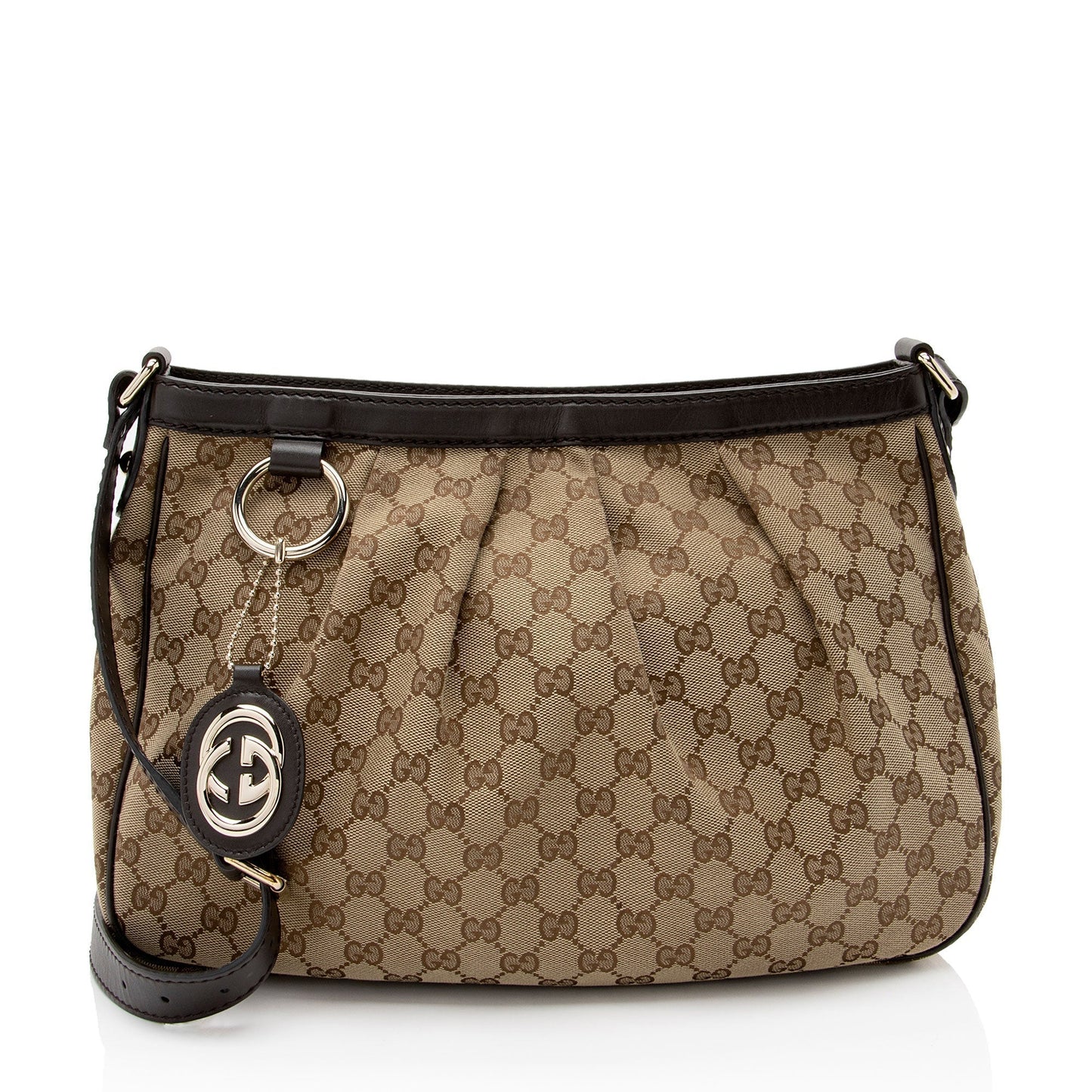 Gucci GG Sukey Messenger SHF-RoGEPi Leather Canvas Brown Beige Shoulder Bag