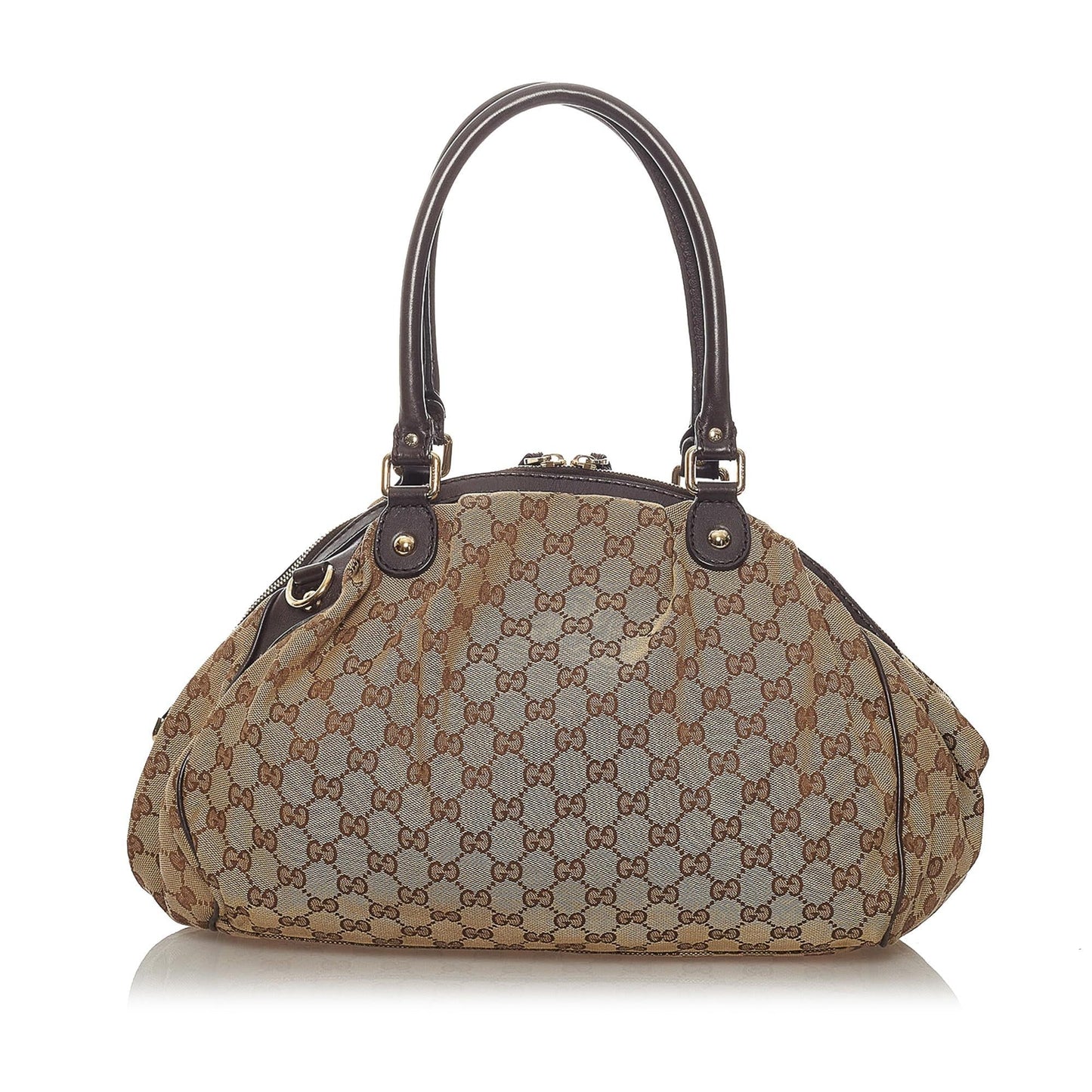 Gucci GG Sukey SHG Canvas Brown Satchel Bag Satchel Shg