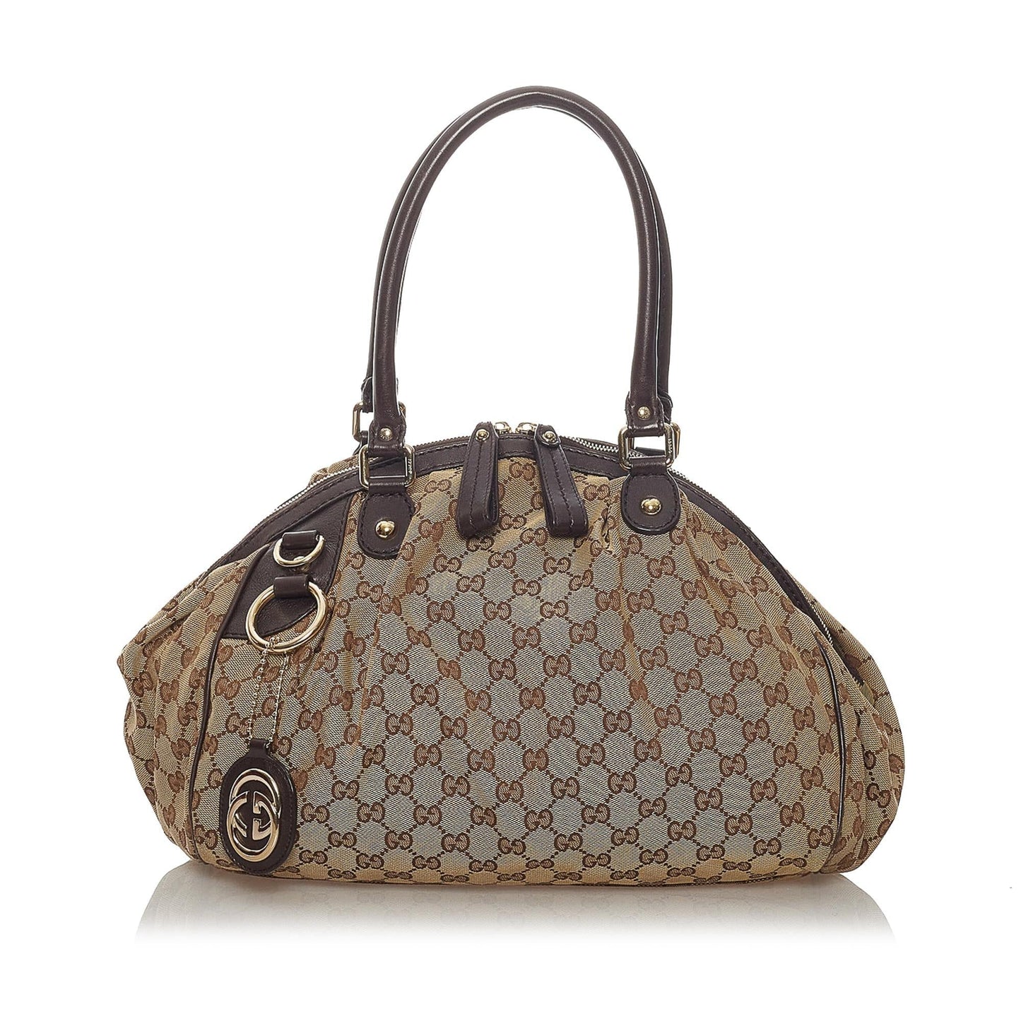 Gucci GG Sukey SHG Canvas Brown Satchel Bag Satchel Shg