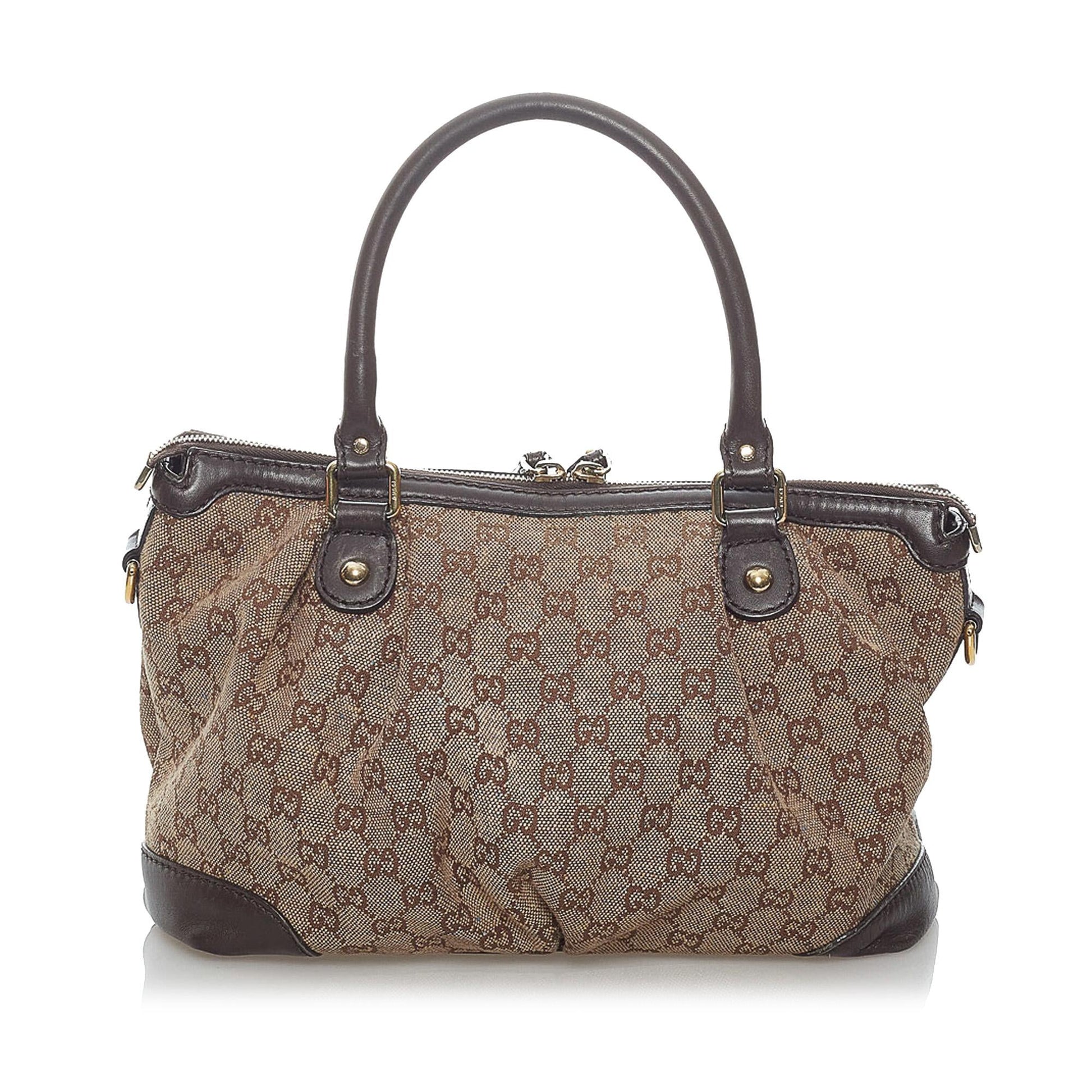 Gucci GG Sukey SHG Canvas Brown Satchel Bag 3