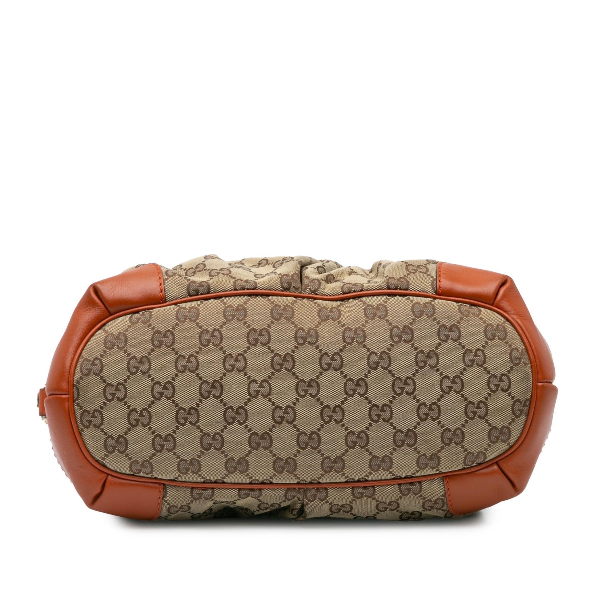 Gucci GG Sukey Canvas Calf Brown Satchel Bag Satchel 5
