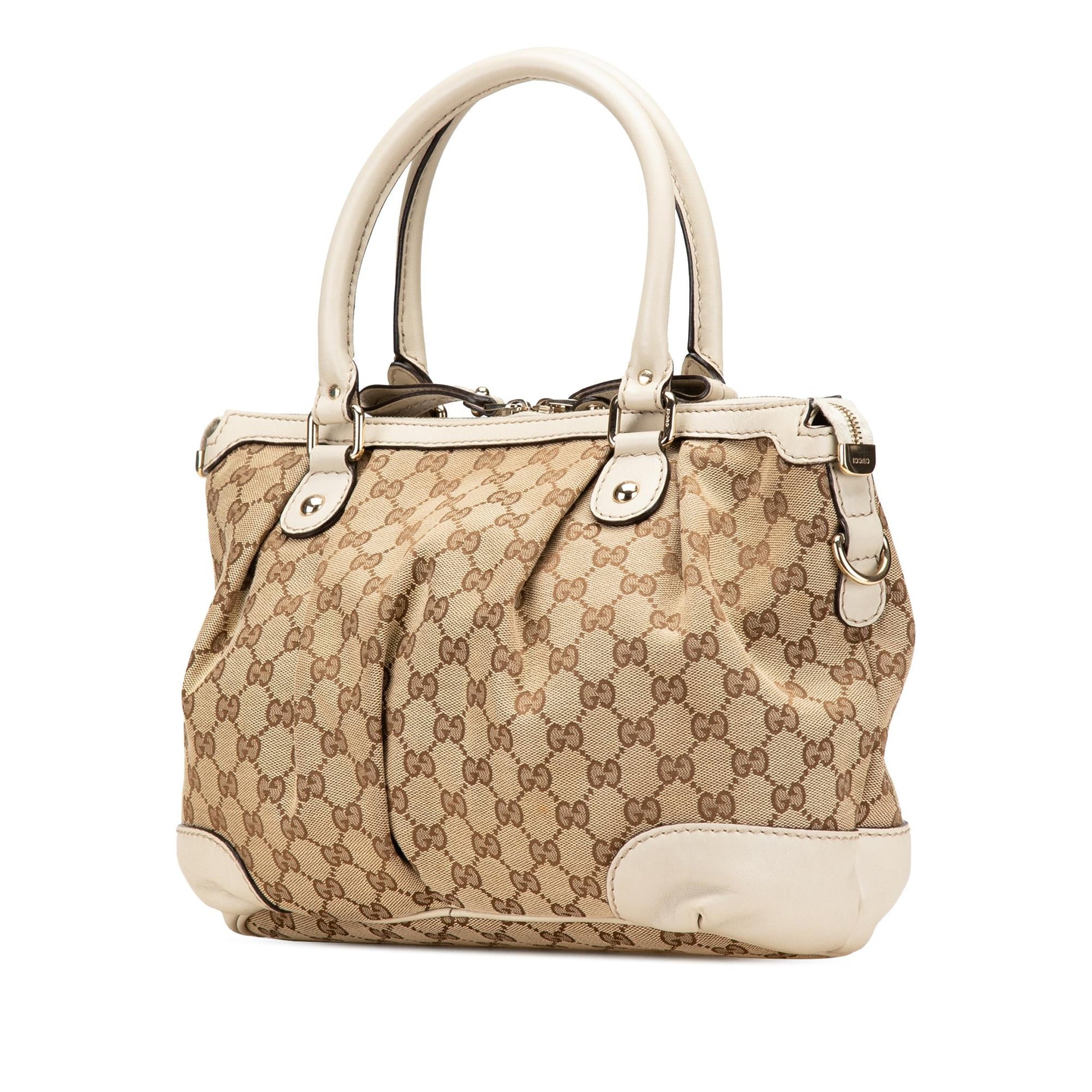 Gucci GG Sukey Canvas Calf Brown Satchel Bag