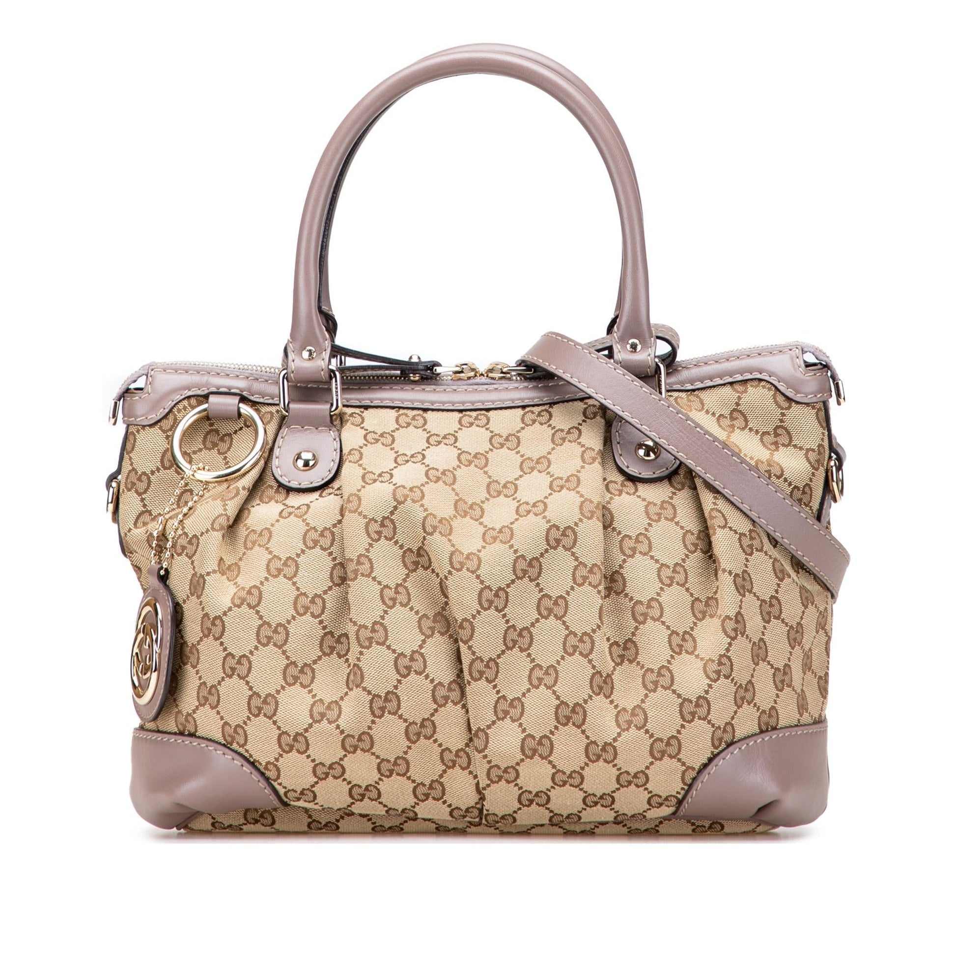 Gucci GG Sukey Canvas Travel Bag Satchel 13