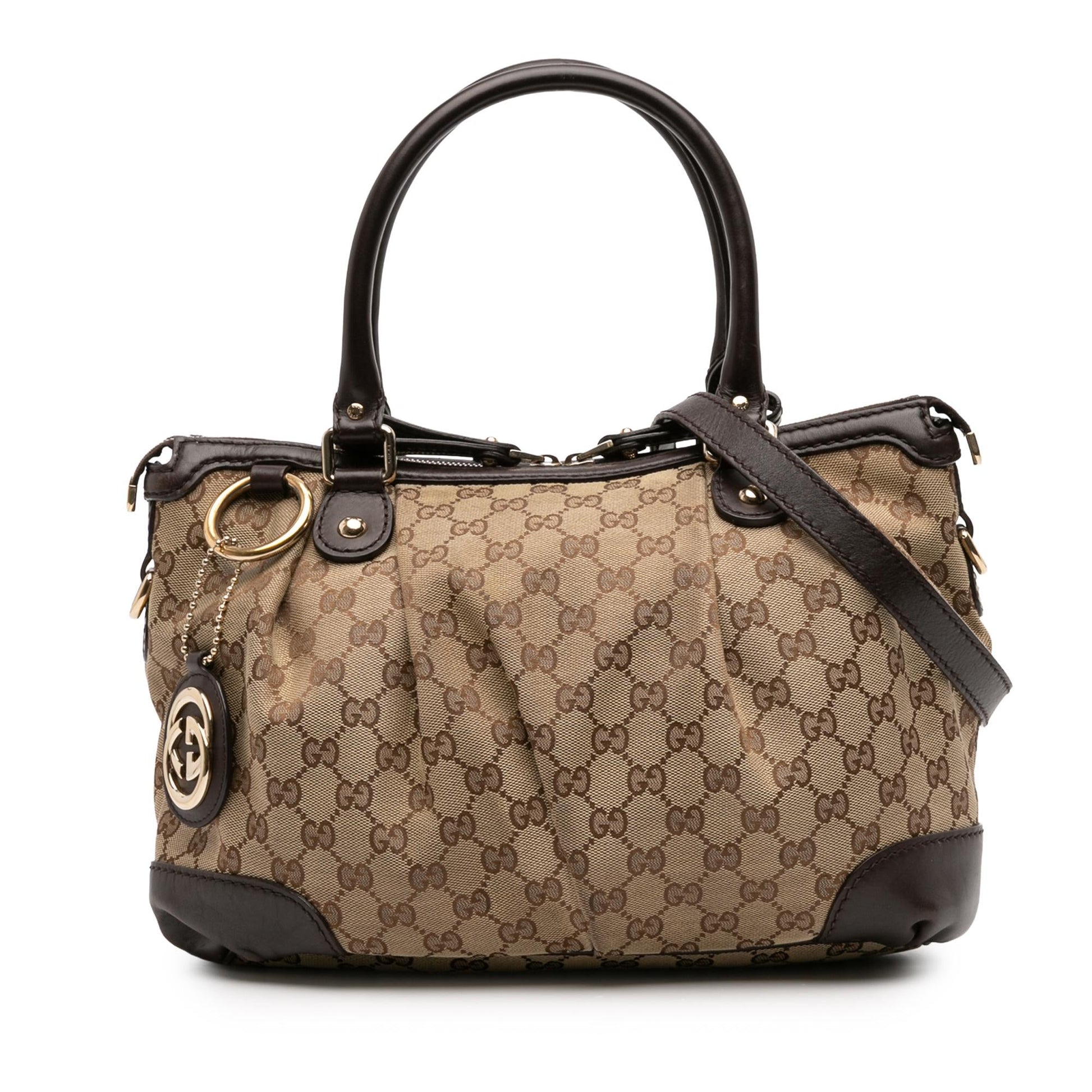 Gucci GG Sukey Canvas Travel Bag Satchel 22