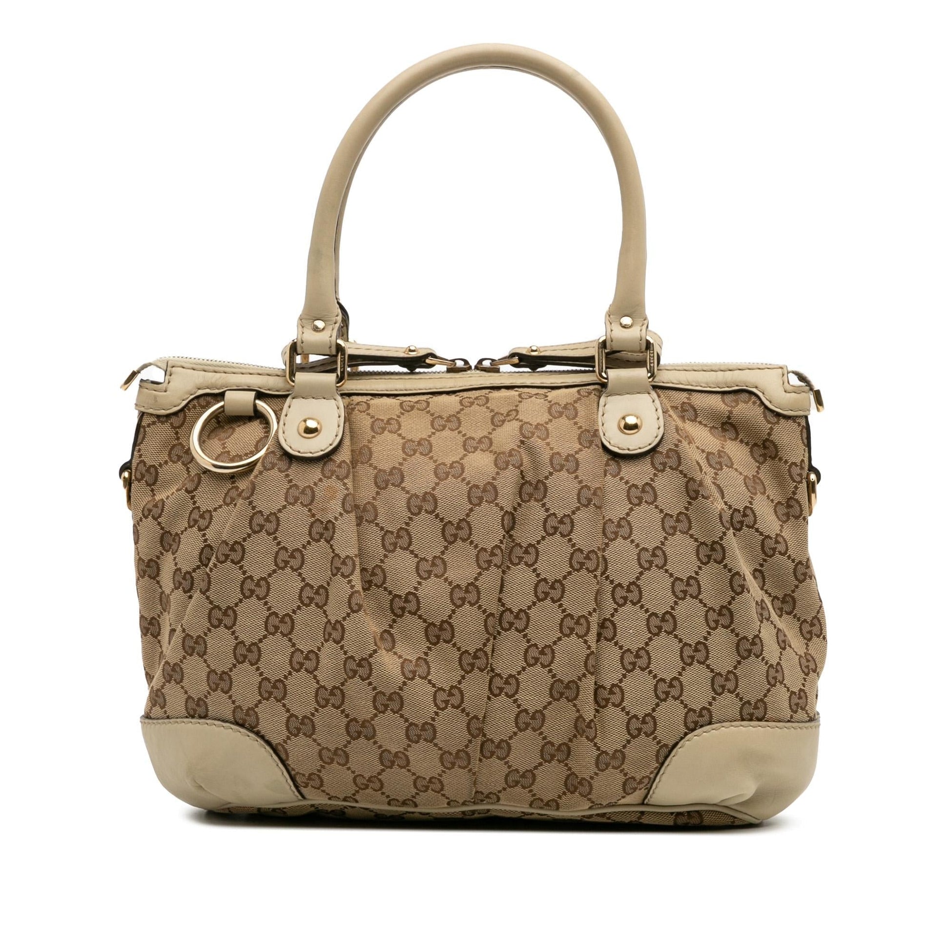 Gucci GG Sukey Canvas Travel Bag Satchel 25