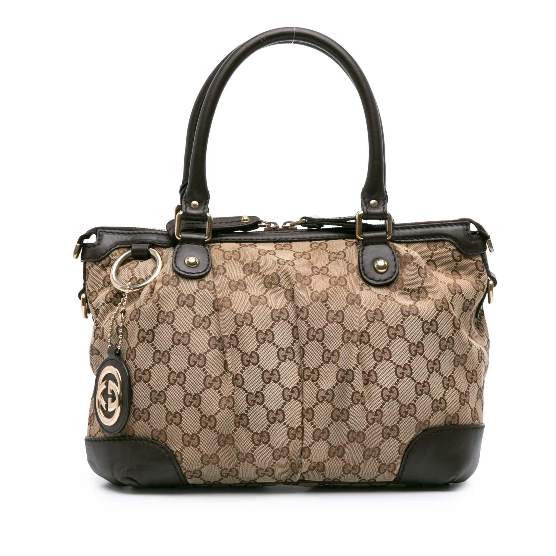 Gucci GG Sukey Canvas Travel Bag Satchel 28